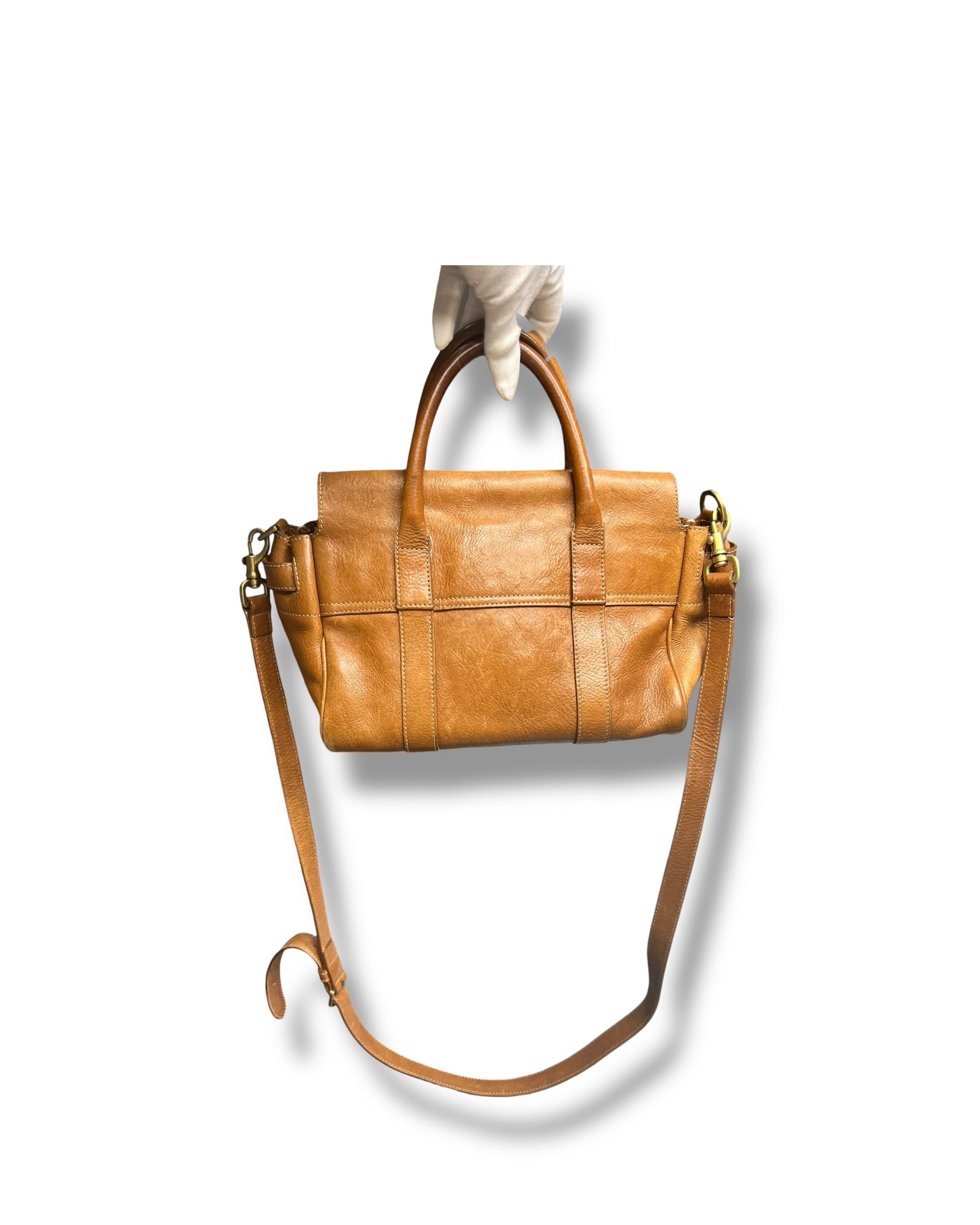 Mulberry Bayswater Natural Vegetable Tanned Leather Satchel in Oak - The Luxury Savvy