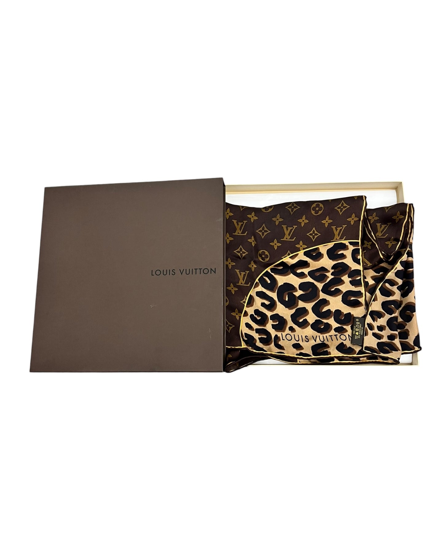 Louis Vuitton Monogram Leopard Silk Scarf 70