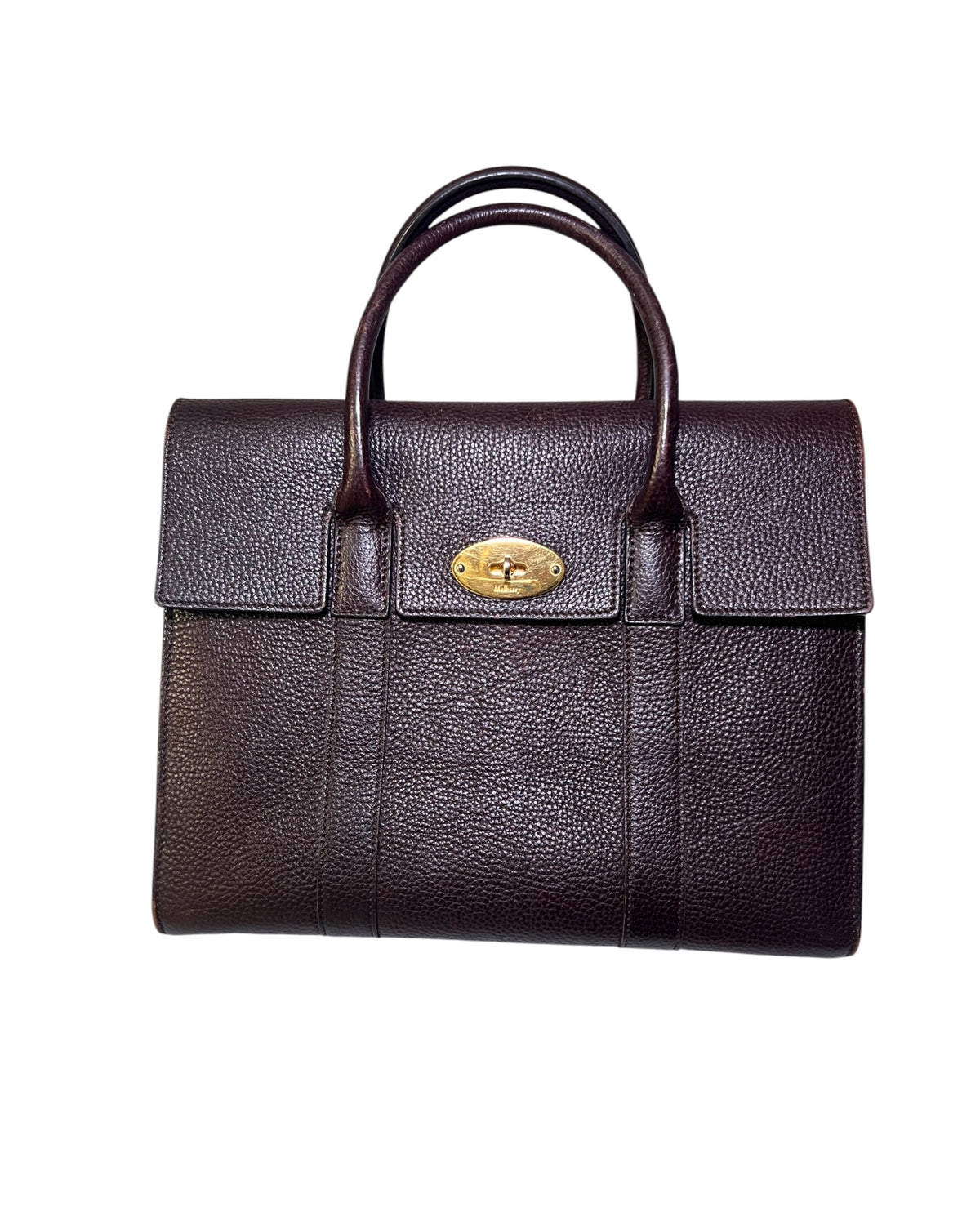 Mulberry Bayswater with Strap in Oxblood Grained Leather – Gold Hardware