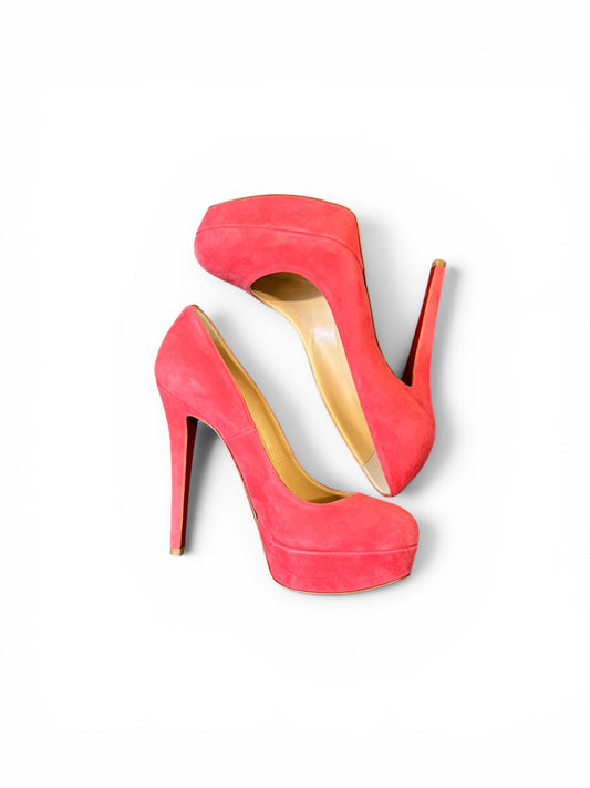 Christian Louboutin Daffodile 160 Platform Pumps – Pink Suede – Size EU 36.5