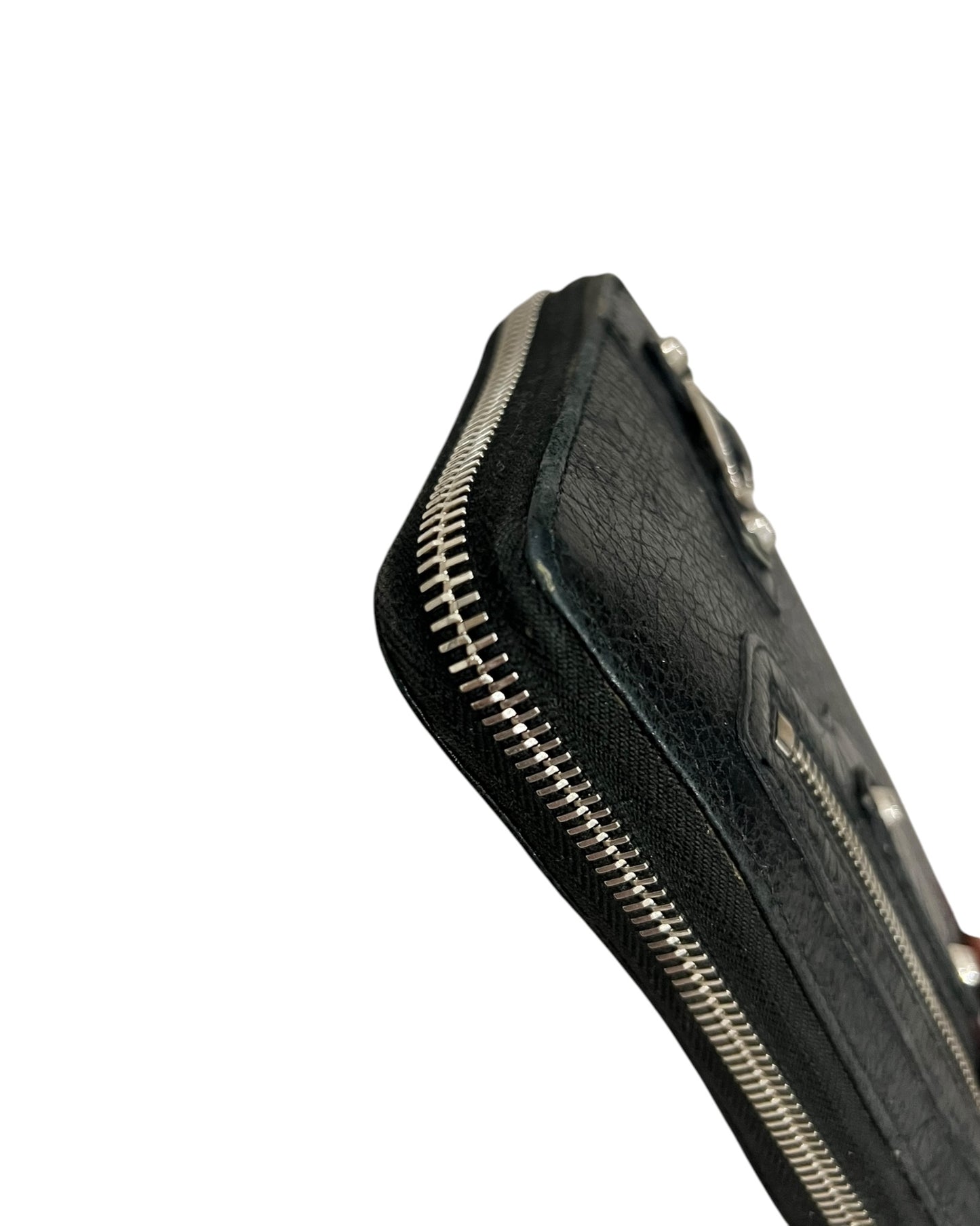 Balenciaga Classic Zip Around Wallet - Black Leather