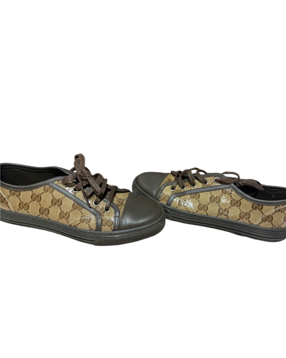 Gucci GG Canvas Low-Top Trainers – Beige/Ebony/Cocoa