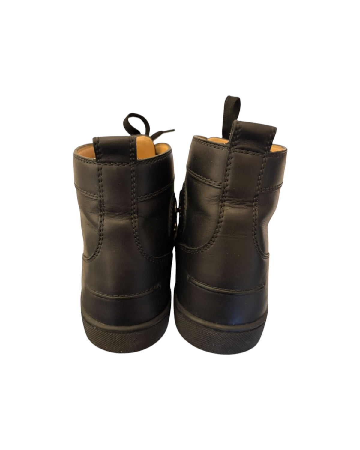 Christian Louboutin Louis Spikes High-Top Sneakers – Black Leather