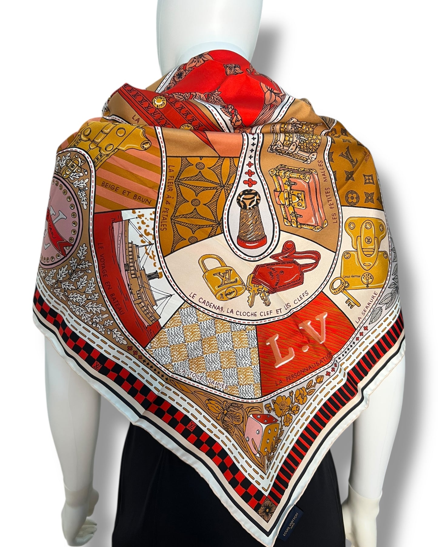 Louis Vuitton Jeu de Louis Silk Scarf 90 x 90