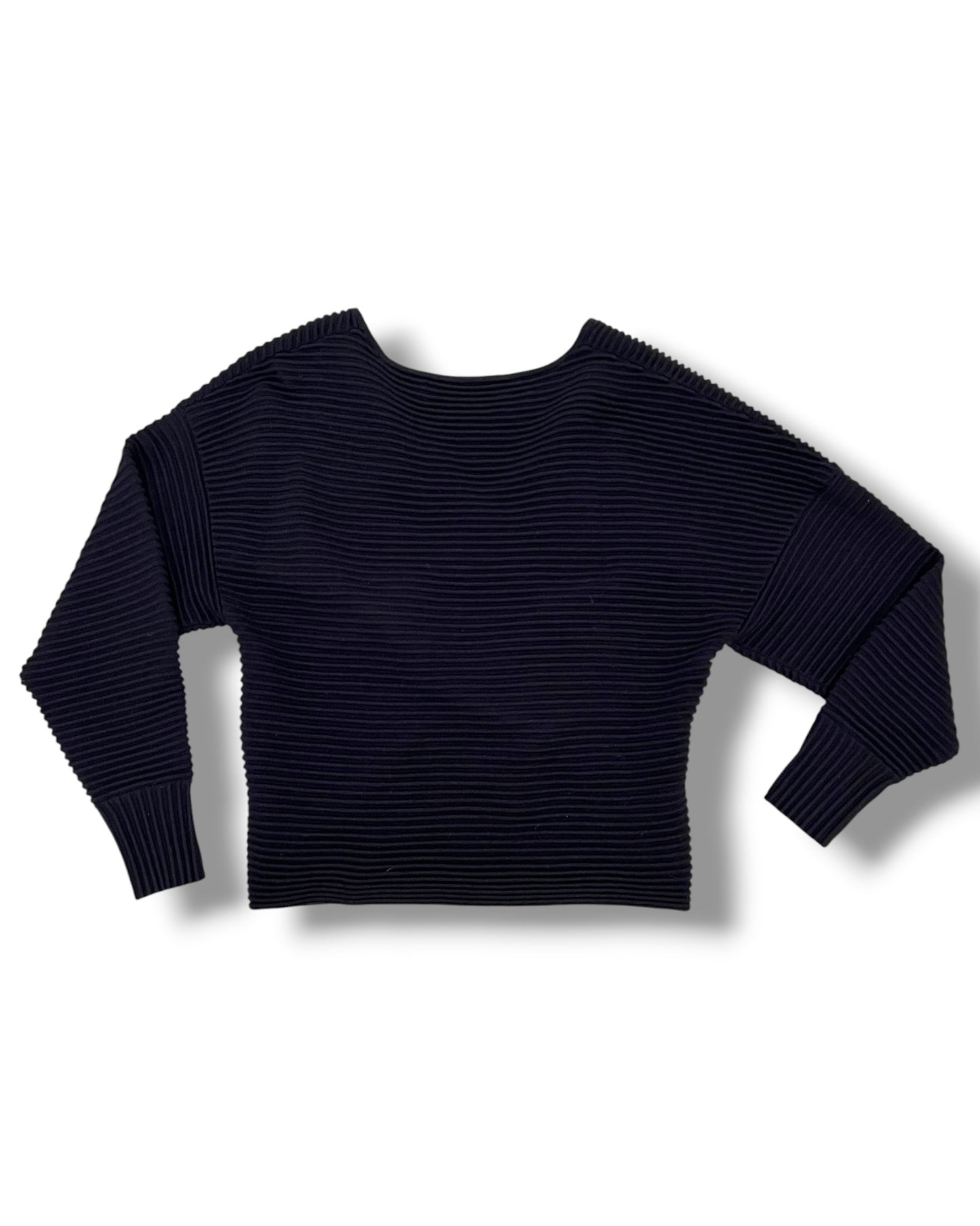 Victoria Beckham Black Ribbed Wrap Knit Jumper – Size L