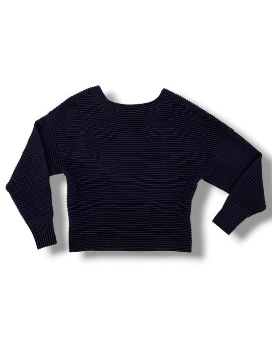 Victoria Beckham Black Ribbed Wrap Knit Jumper – Size L