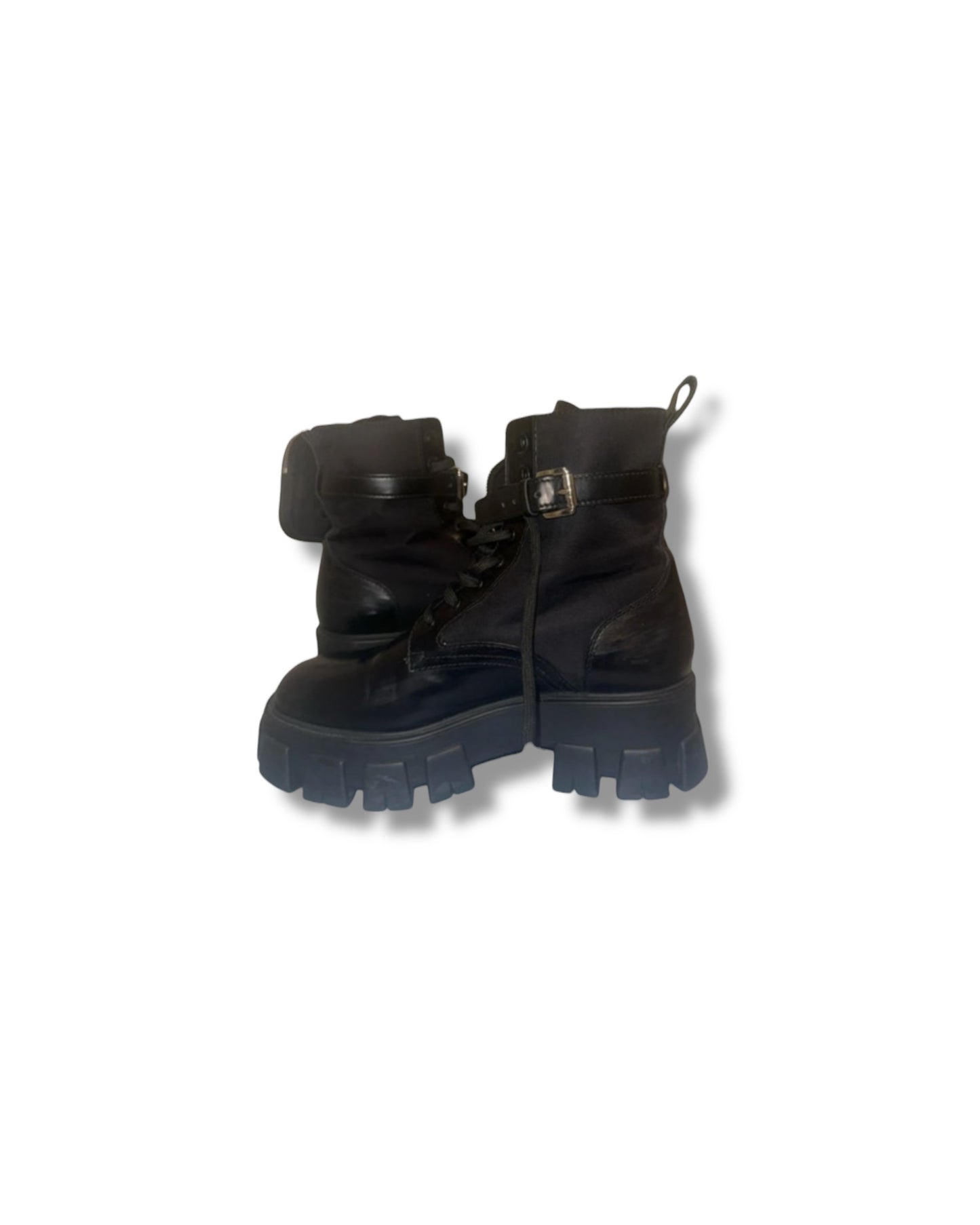 Prada Monolith Pocket Combat Boots – Size 40