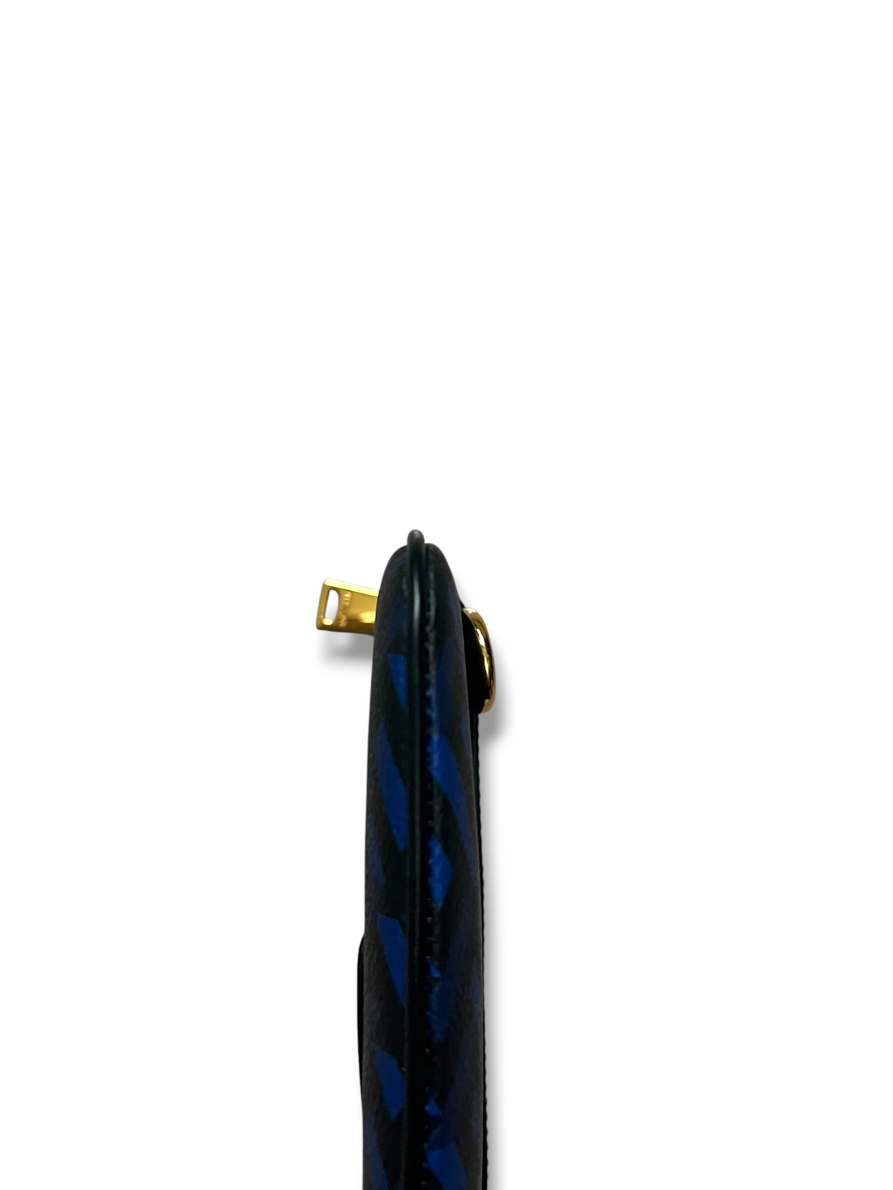 Versace Monogram Clutch Bag – Blue & Black - The Luxury Savvy