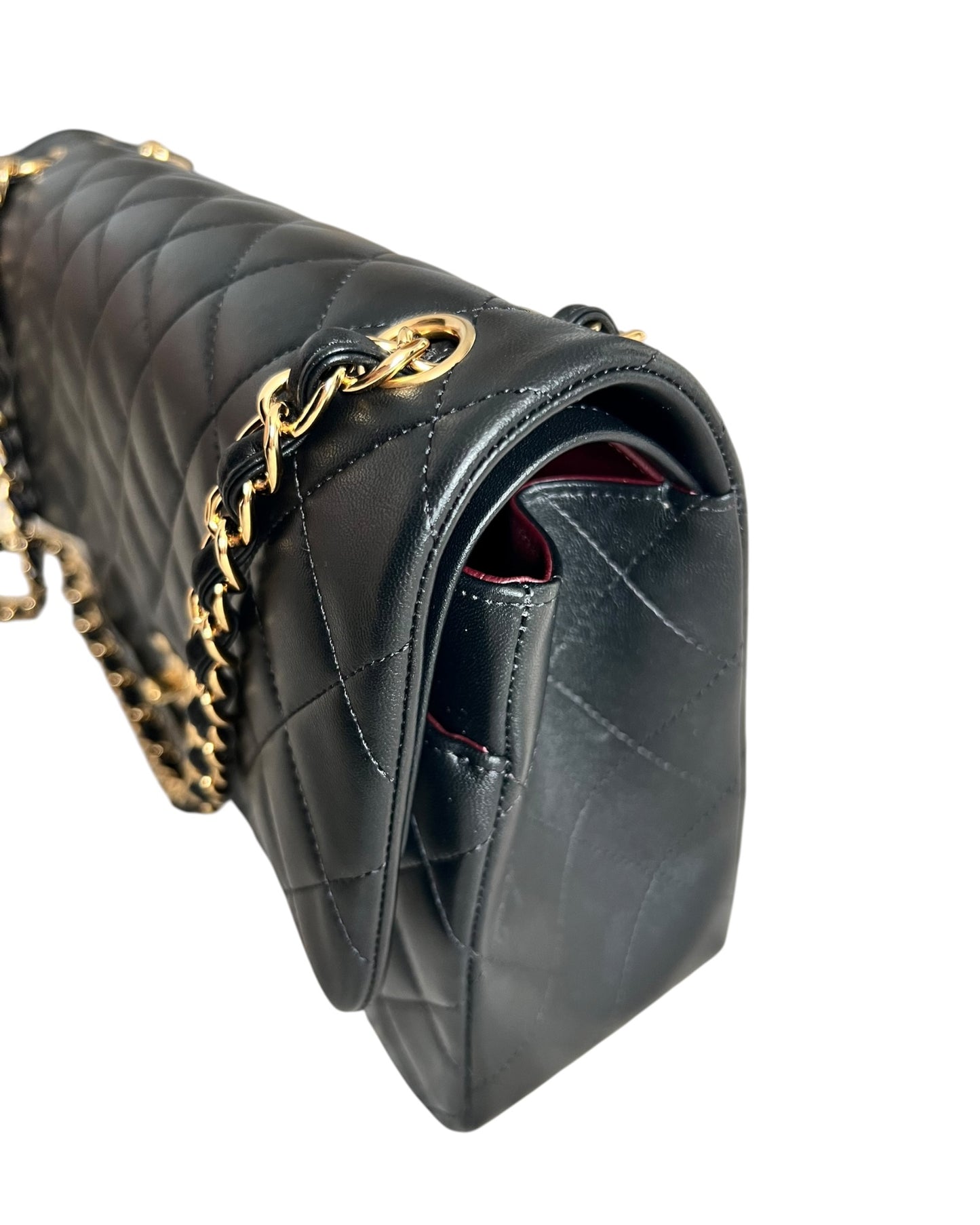 Chanel Classic Flap Jumbo – Black Lambskin Leather – Gold-Tone Hardware