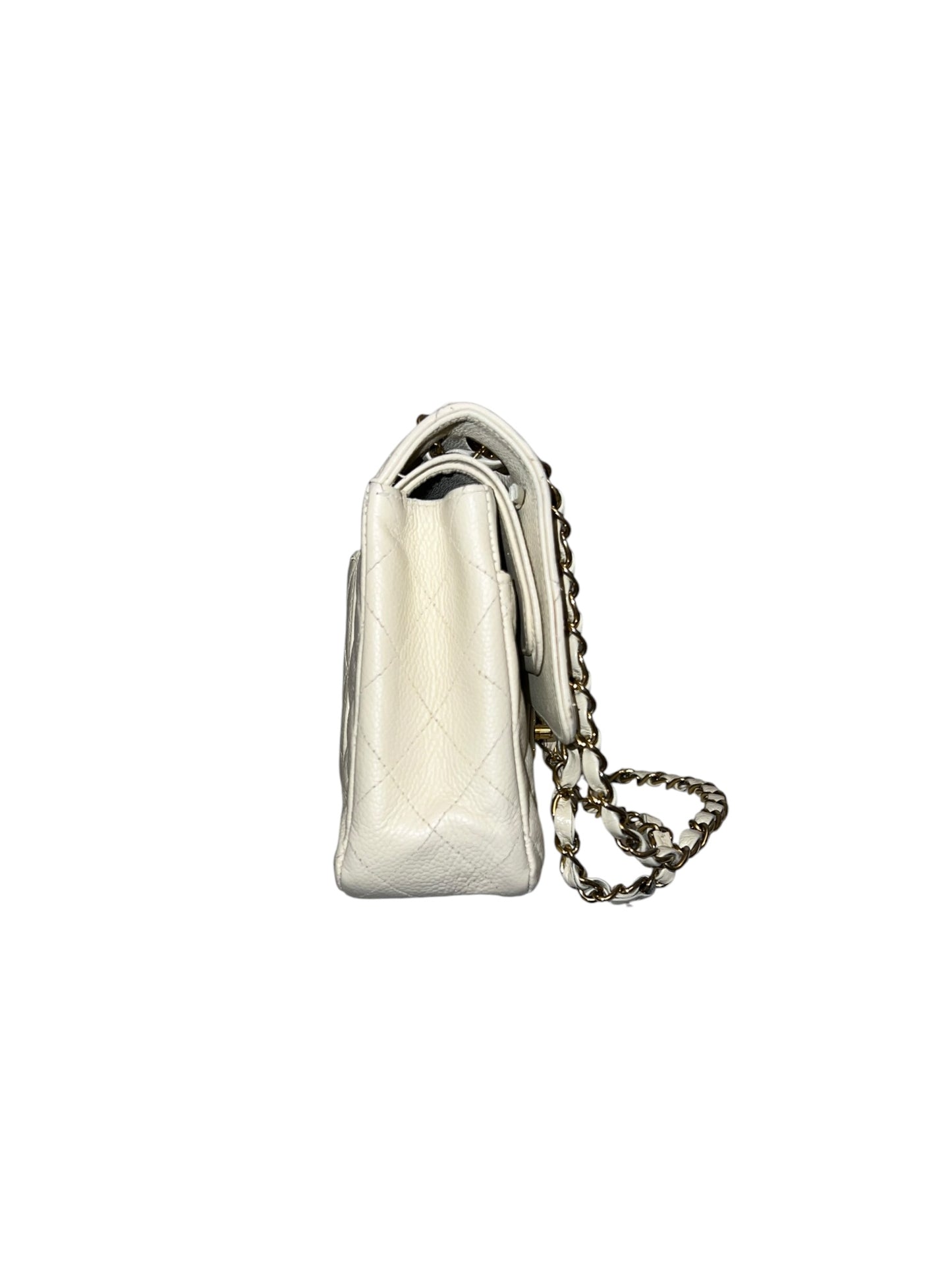 CHANEL Vintage Classic Double Flap Bag | Cream Caviar Leather | 24k Gold Plated Hardware - The Luxury Savvy