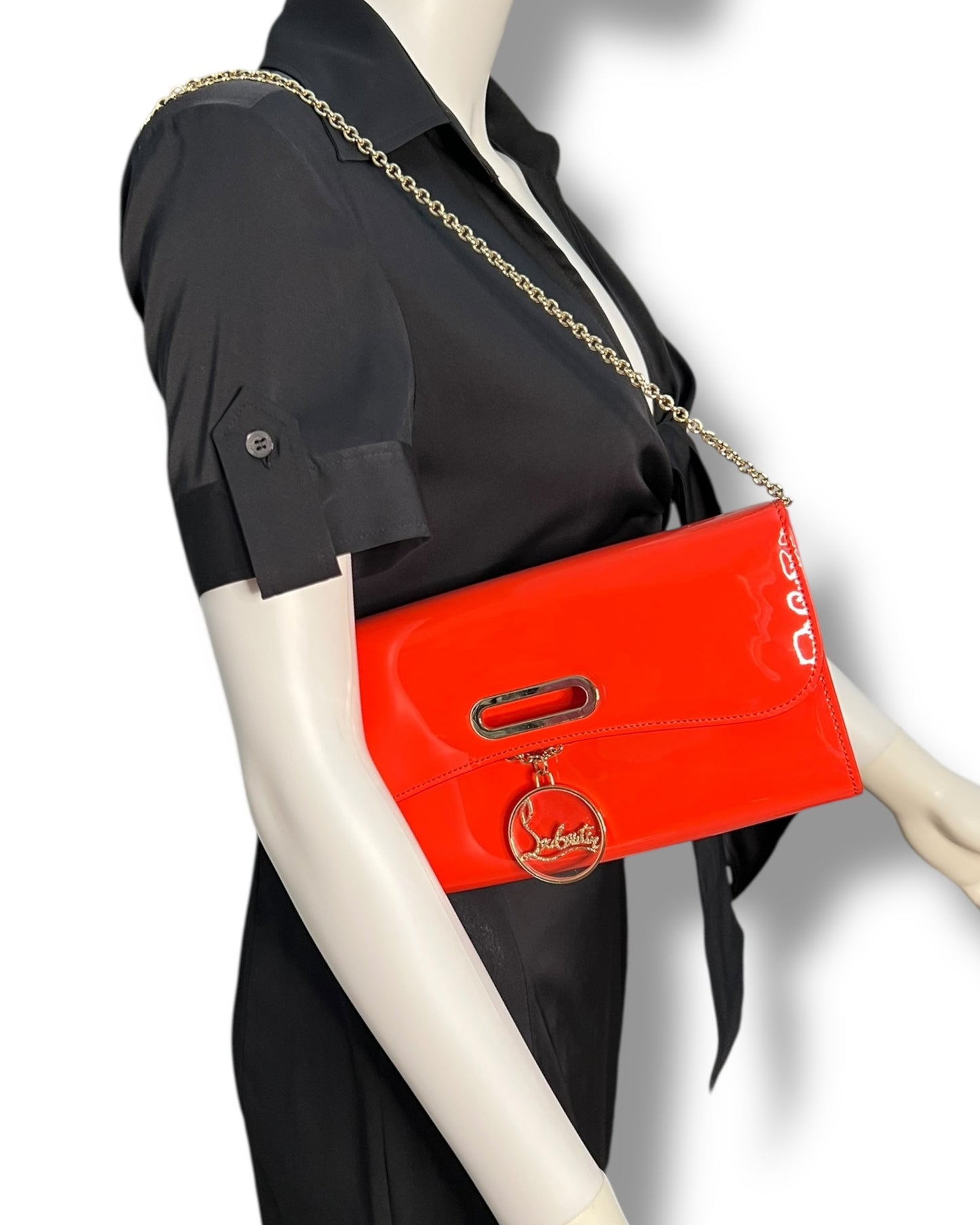 Christian Louboutin Riviera Clutch – Red Patent Calf