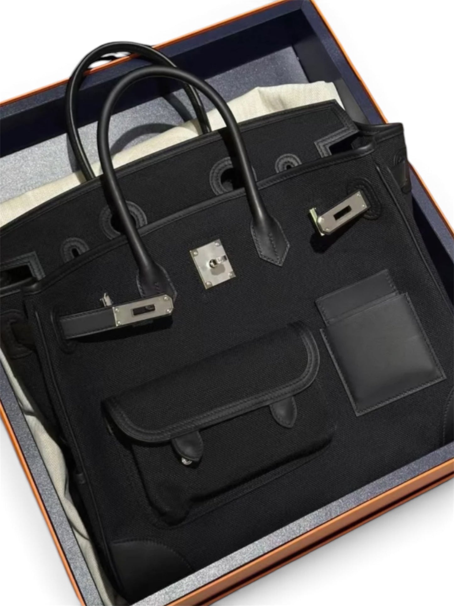 Hermès Cargo Birkin 35 - Noir – Full Set – Palladium Hardware