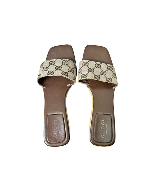 Gucci Cherish GG Fabric Slide Sandals