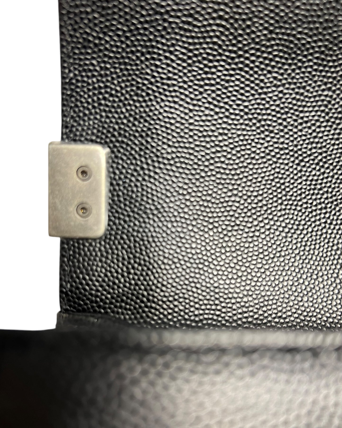 Chanel Boy Small Flap Bag in Black Caviar Leather with Ruthenium Hardware