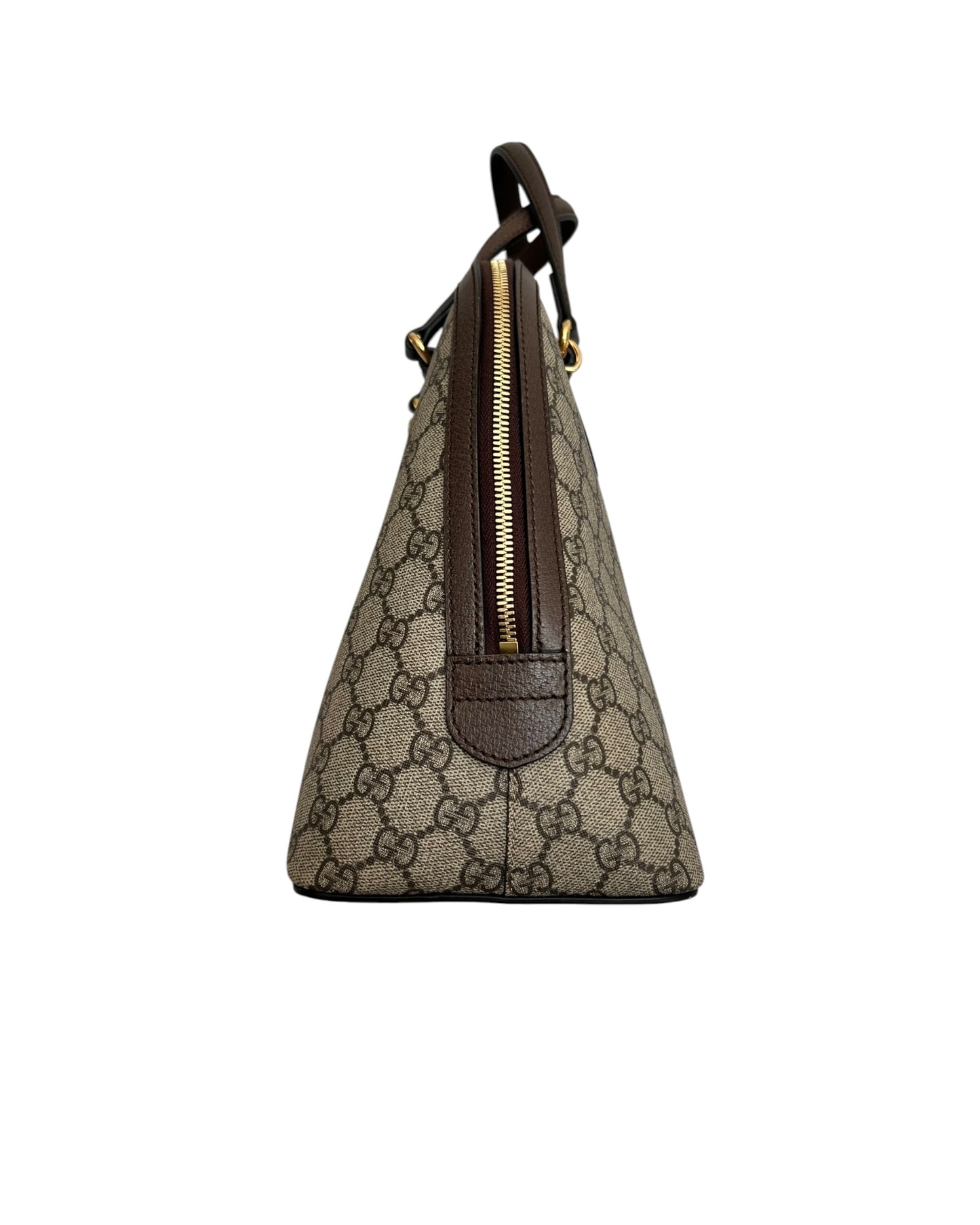 Gucci Ophidia GG Supreme Medium Top Handle Bag Beige Canvas & Brown Leather - The Luxury Savvy