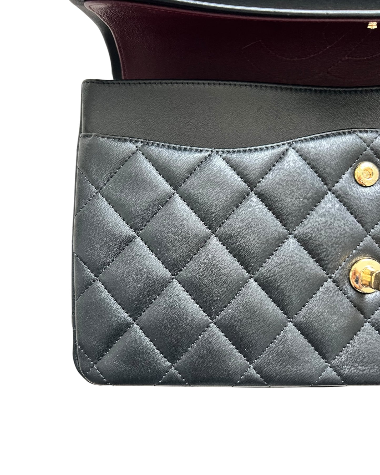 Chanel Classic Flap Jumbo – Black Lambskin Leather – Gold-Tone Hardware