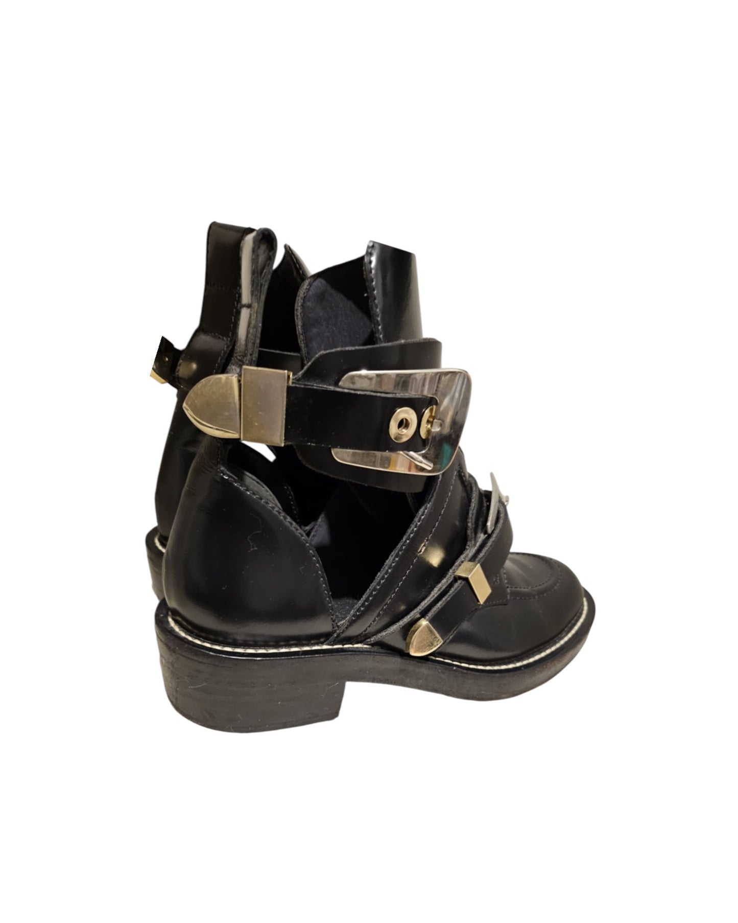 Balenciaga Ceinture Biker Boots | Black | Size 38 - The Luxury Savvy