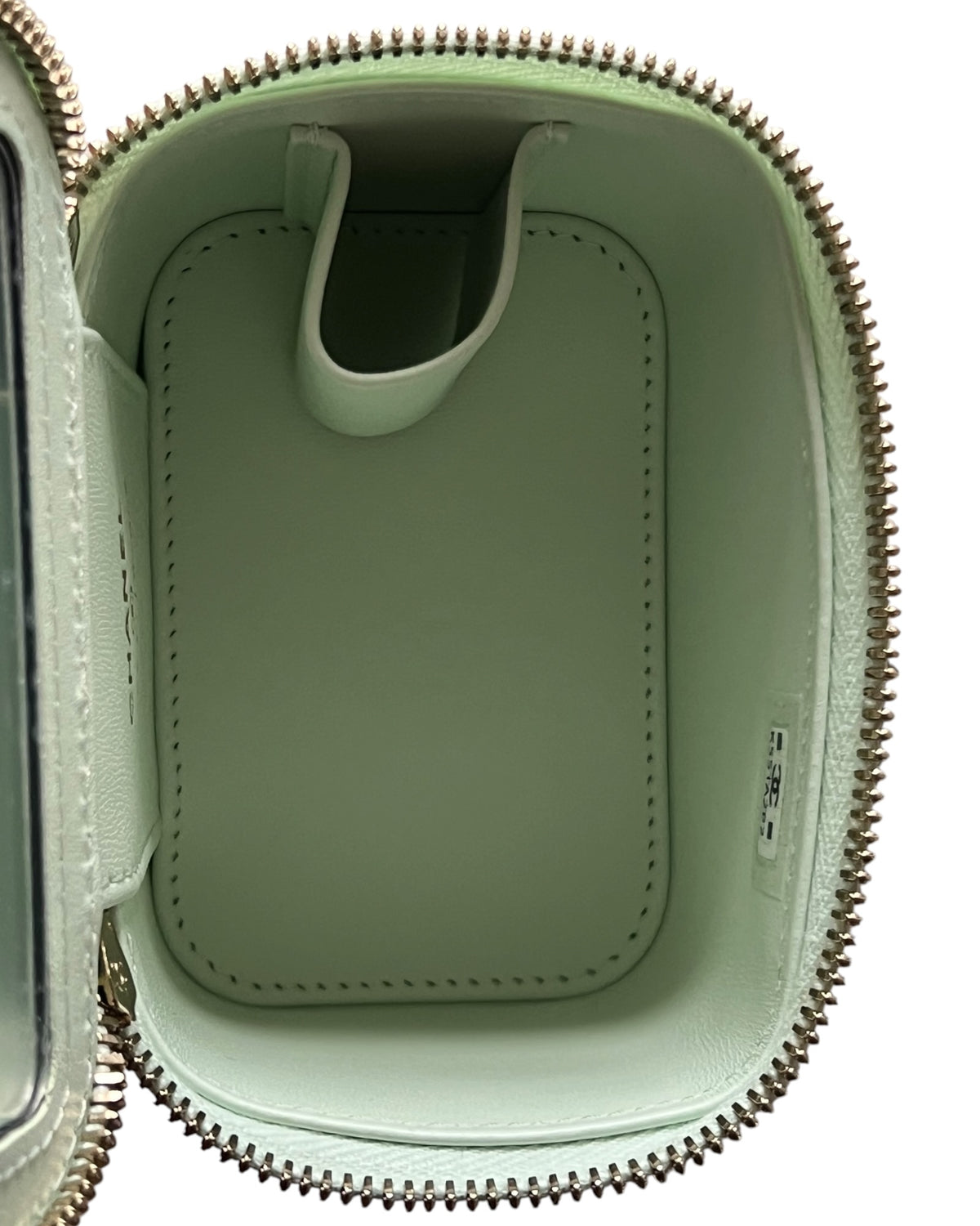Chanel Mini Vanity Case Light Mint Green Caviar Leather Gold-Tone Hardware