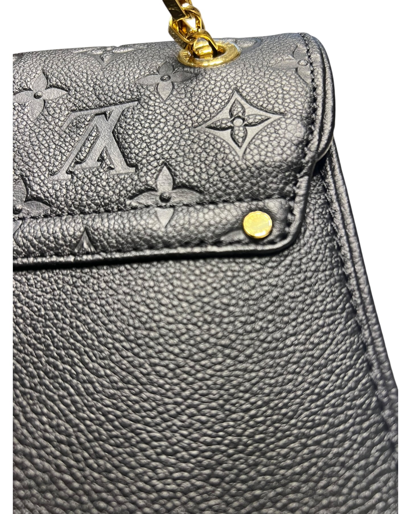 Louis Vuitton Saint-Germain MM Black Monogram Empreinte Leather Shoulder Bag – Gold Hardware