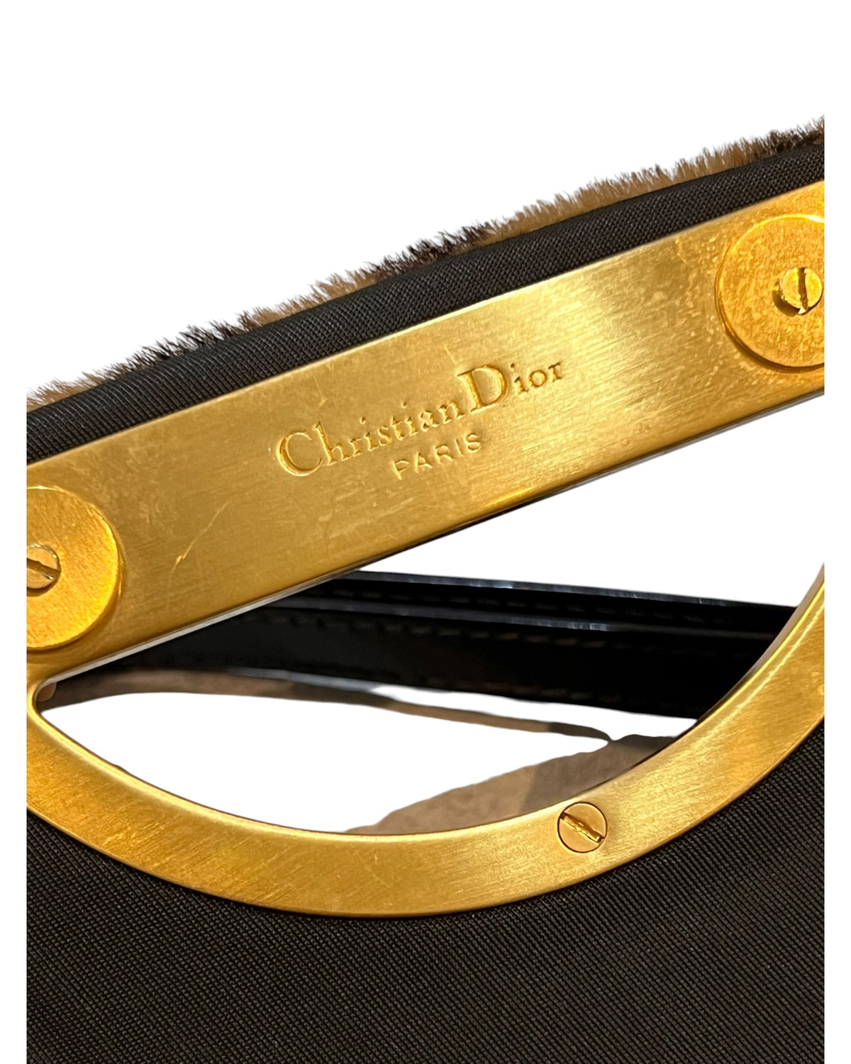 Christian Dior Vintage Malice Leopard Print Pony Hair Shoulder Bag