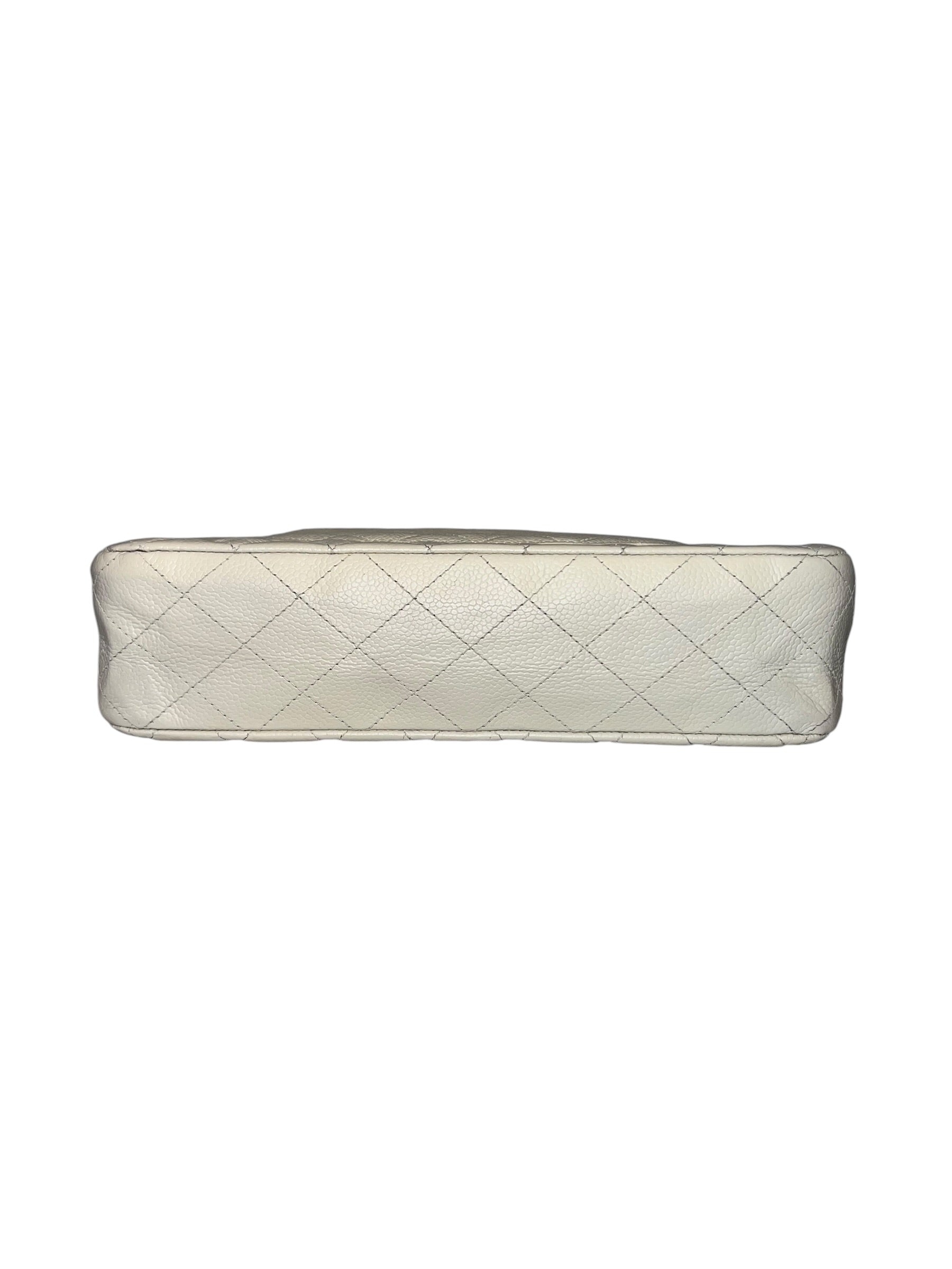 CHANEL Vintage Classic Double Flap Bag | Cream Caviar Leather | 24k Gold Plated Hardware - The Luxury Savvy