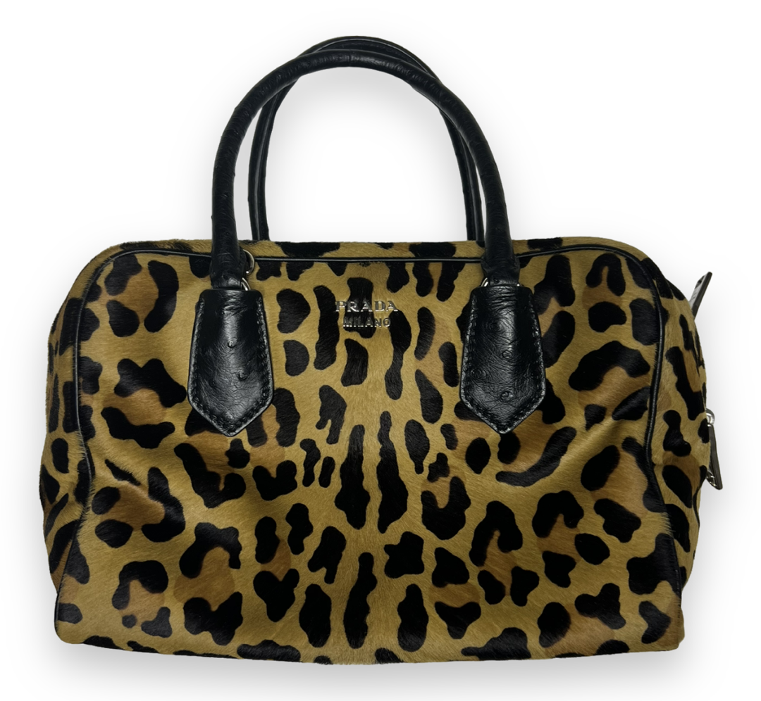 PRADA PONY SKIN & OSTRICH INSIDE BAG - The Luxury Savvy