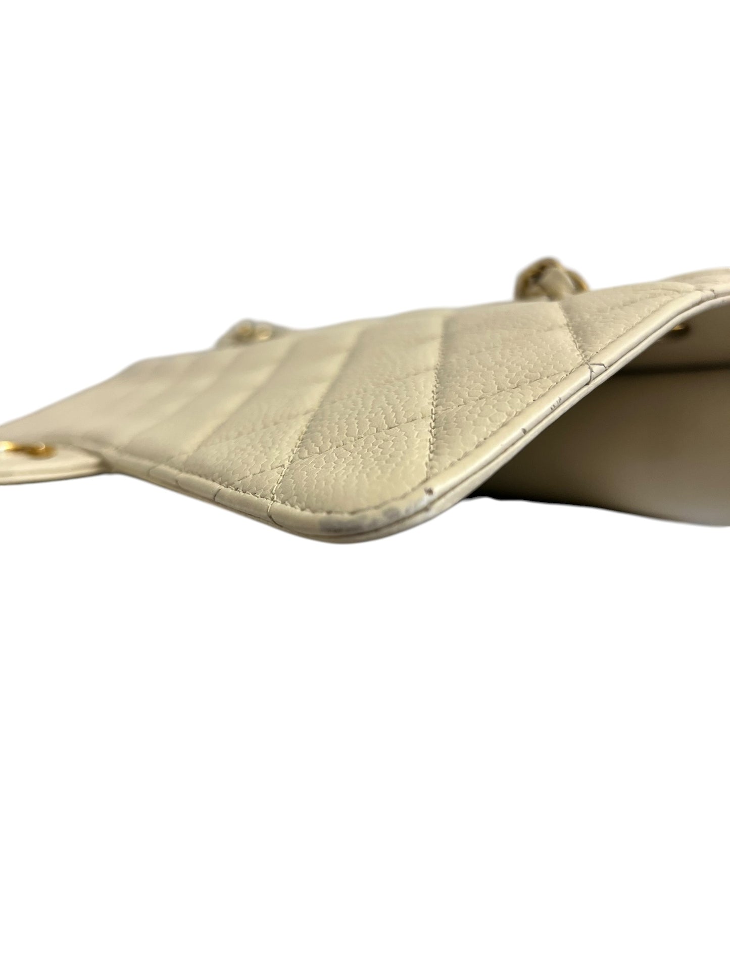 CHANEL Vintage Classic Double Flap Bag | Cream Caviar Leather | 24k Gold Plated Hardware - The Luxury Savvy