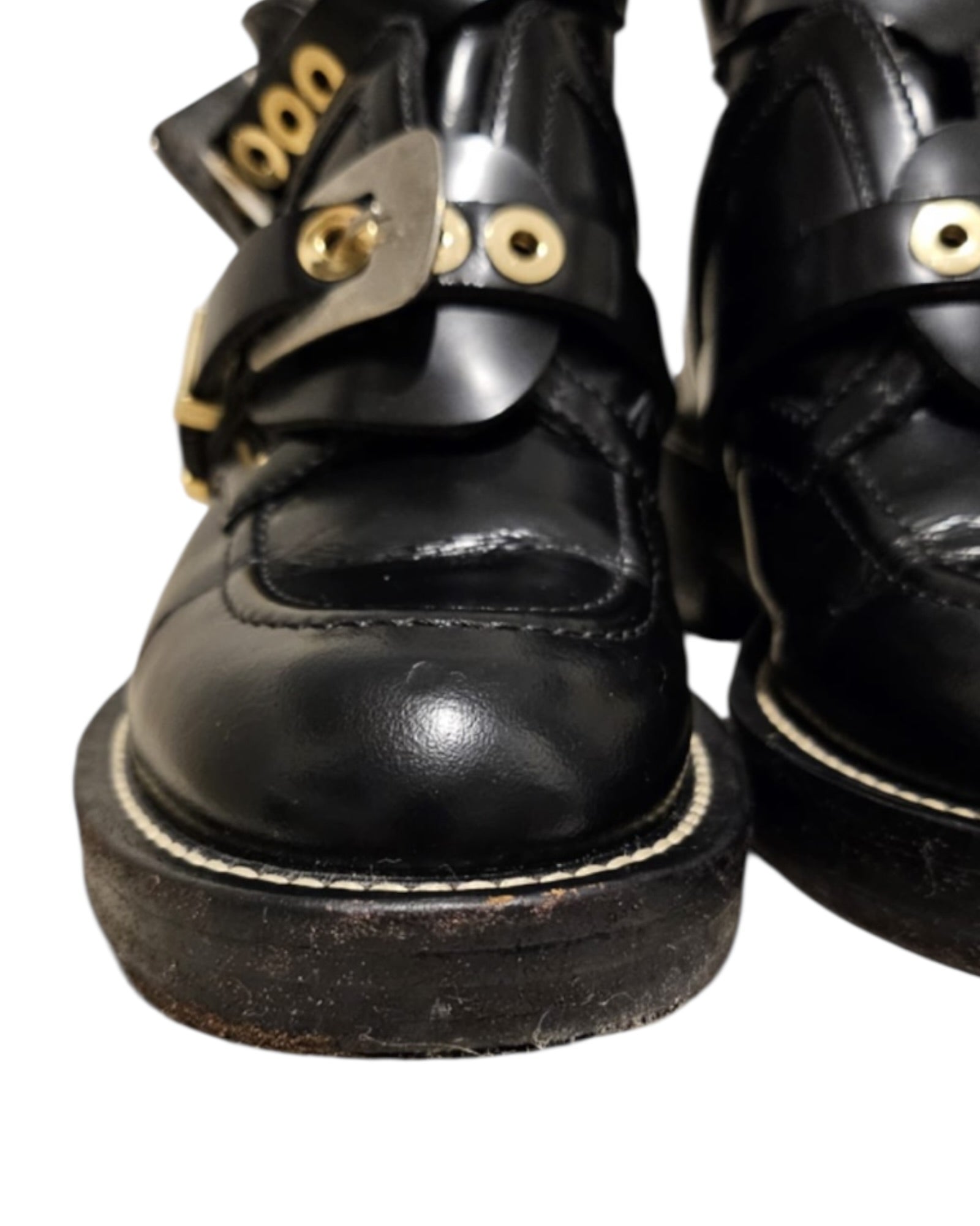 Balenciaga Ceinture Biker Boots | Black | Size 38 - The Luxury Savvy
