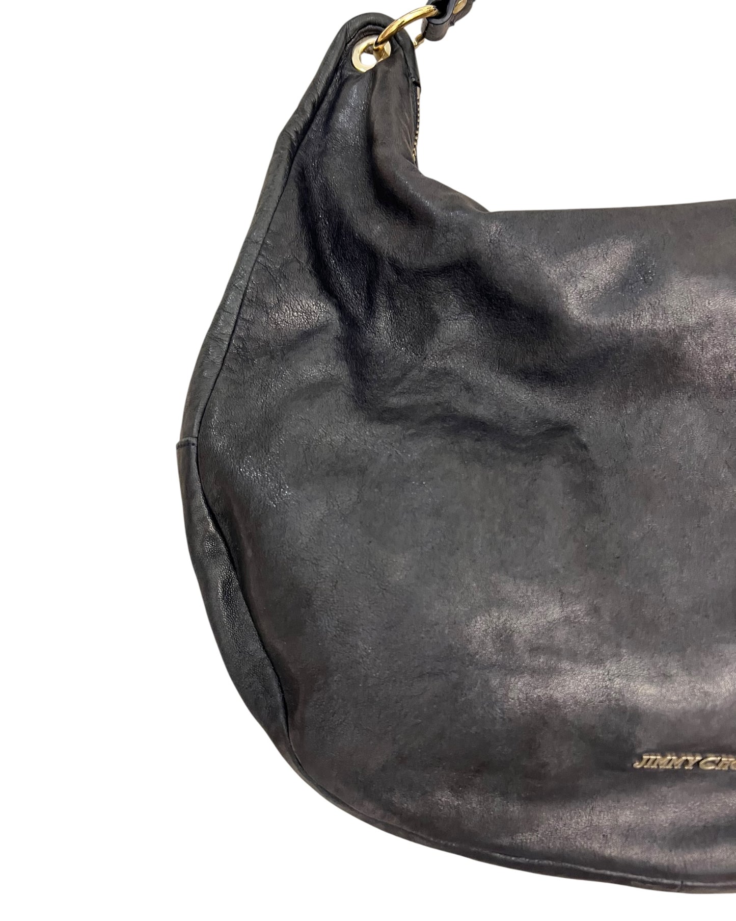 Jimmy Choo Navy Leather Hobo Shoulder Bag