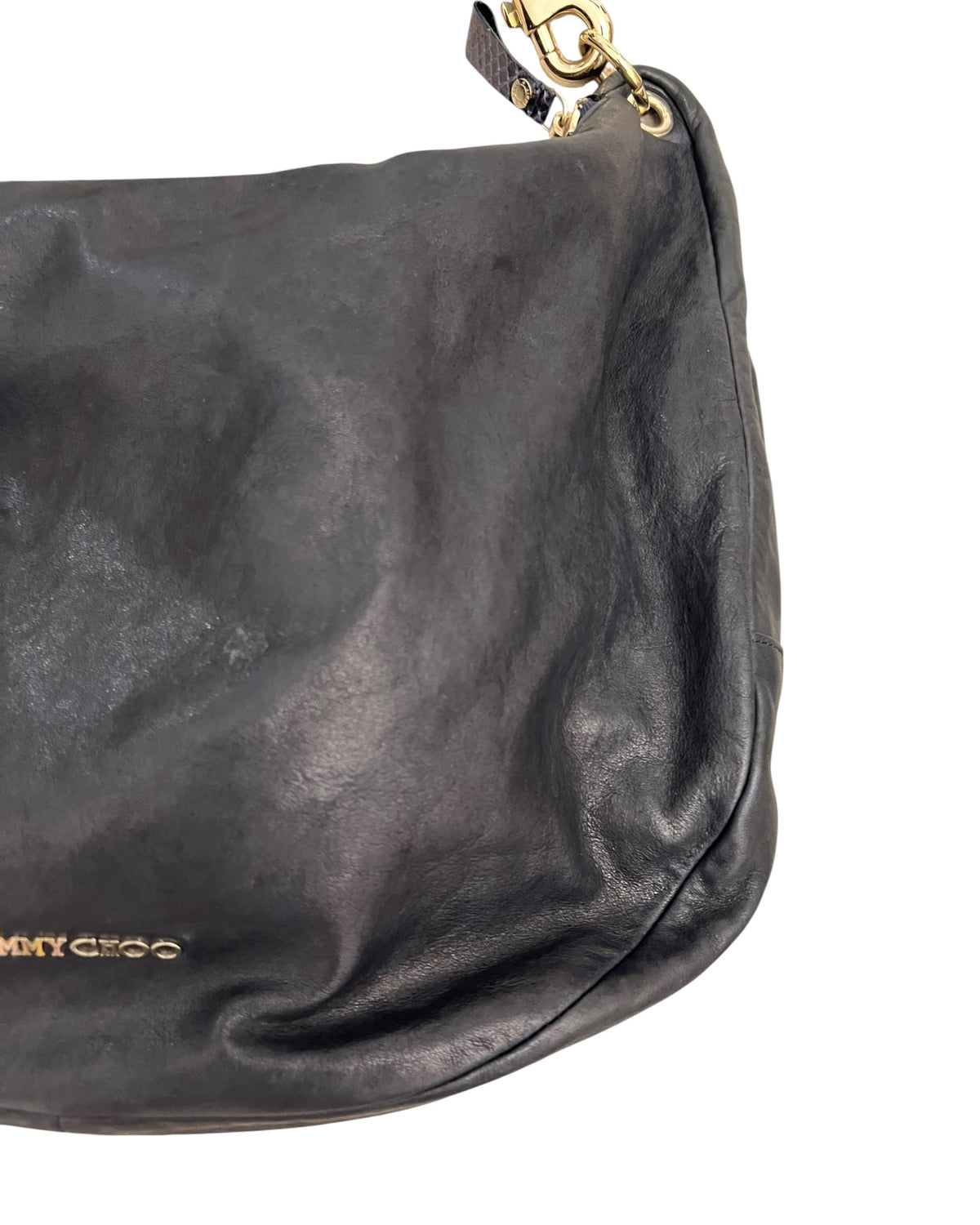 Jimmy Choo Navy Leather Hobo Shoulder Bag