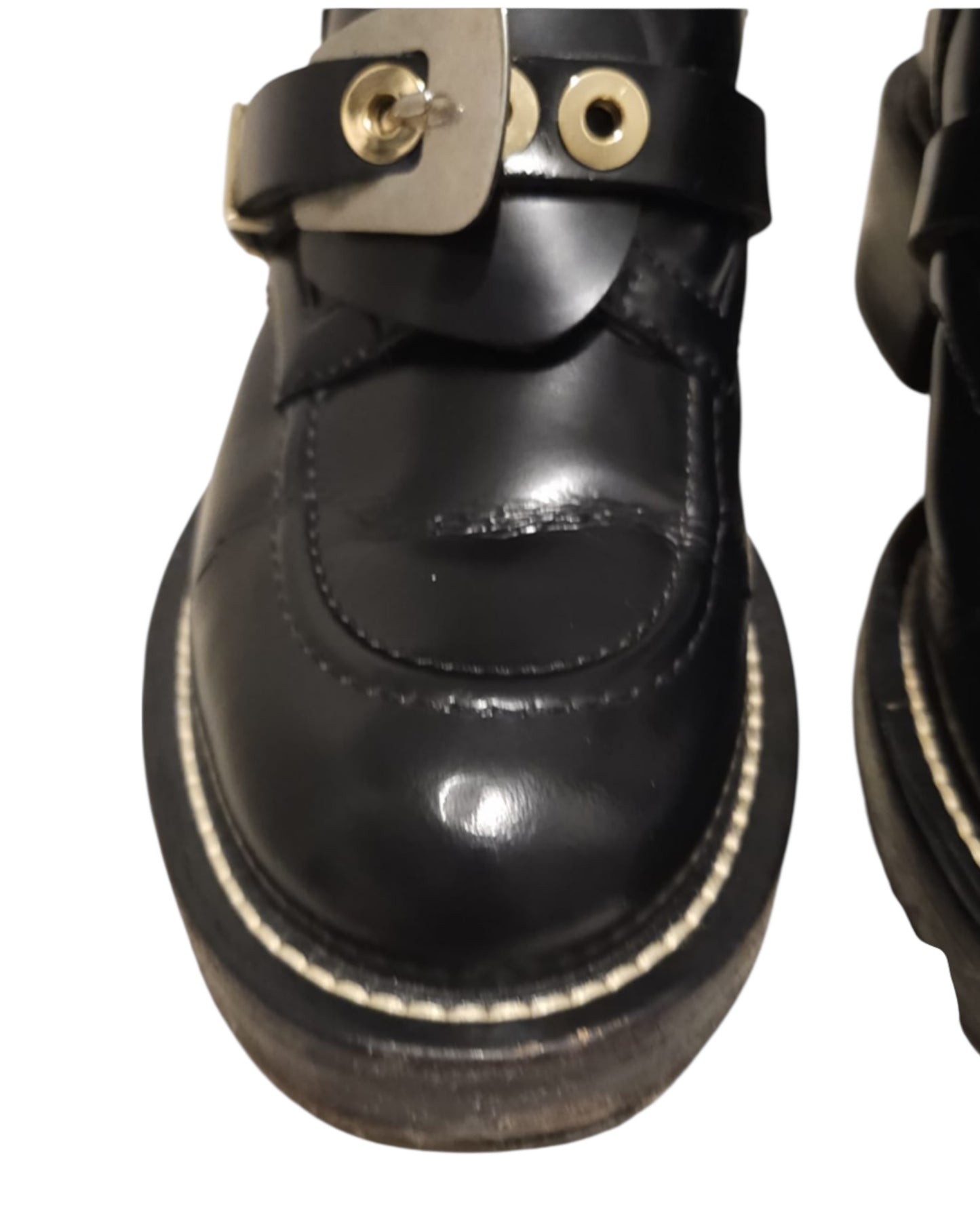 Balenciaga Ceinture Biker Boots | Black | Size 38 - The Luxury Savvy