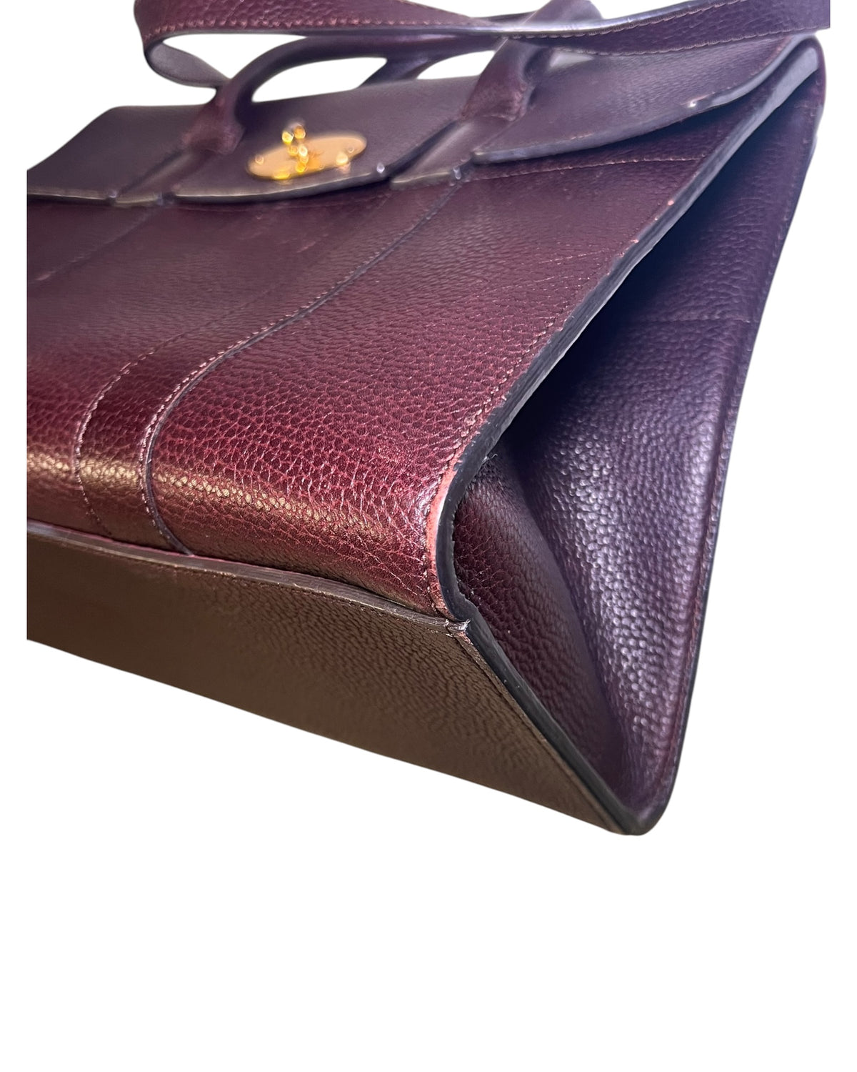 Mulberry Bayswater with Strap in Oxblood Grained Leather – Gold Hardware