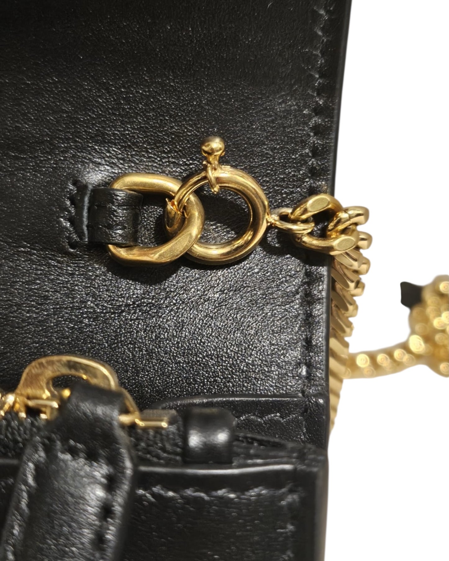 Saint Laurent Black Lambskin Tassel Wallet on Chain - The Luxury Savvy