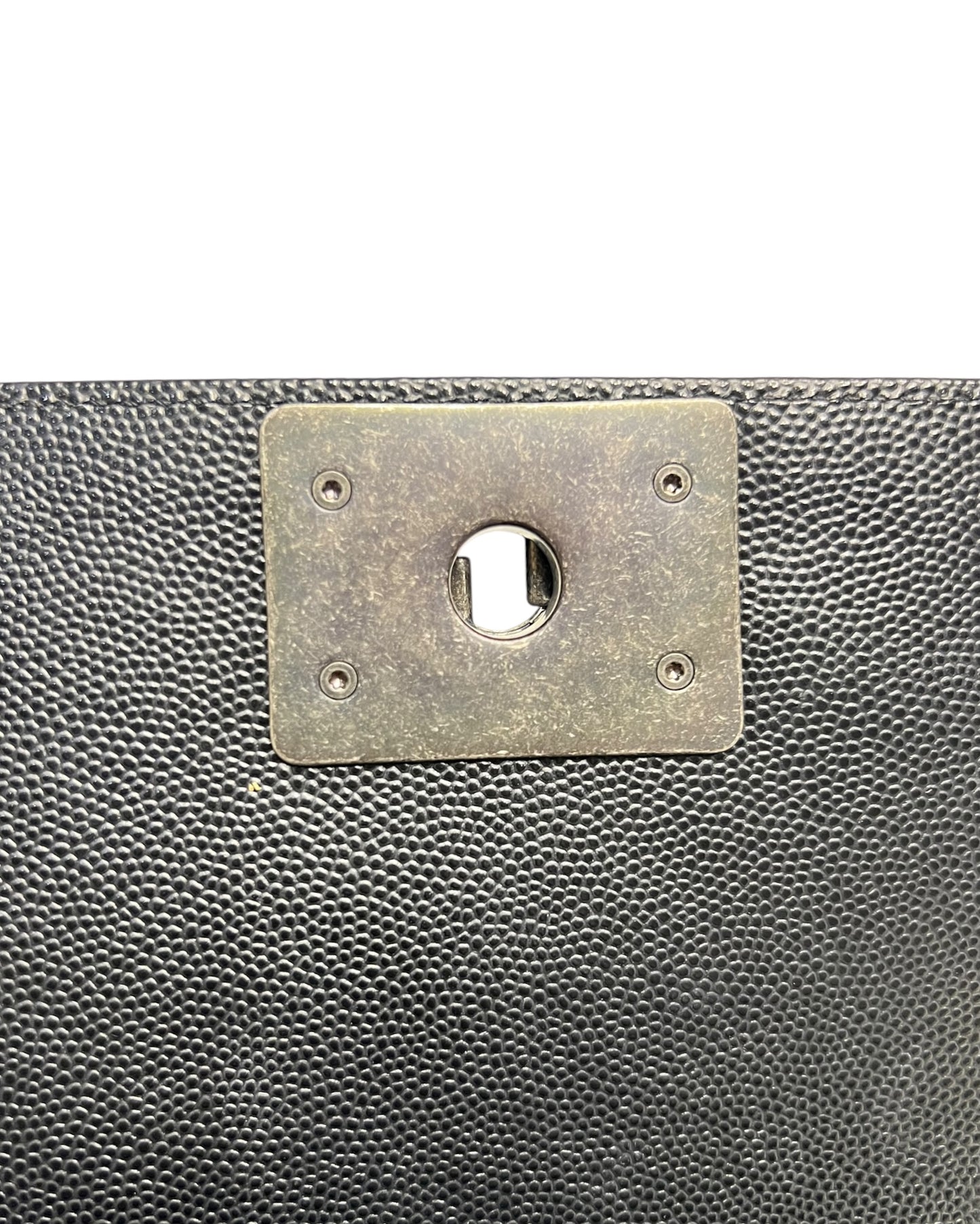 Chanel Boy Small Flap Bag in Black Caviar Leather with Ruthenium Hardware