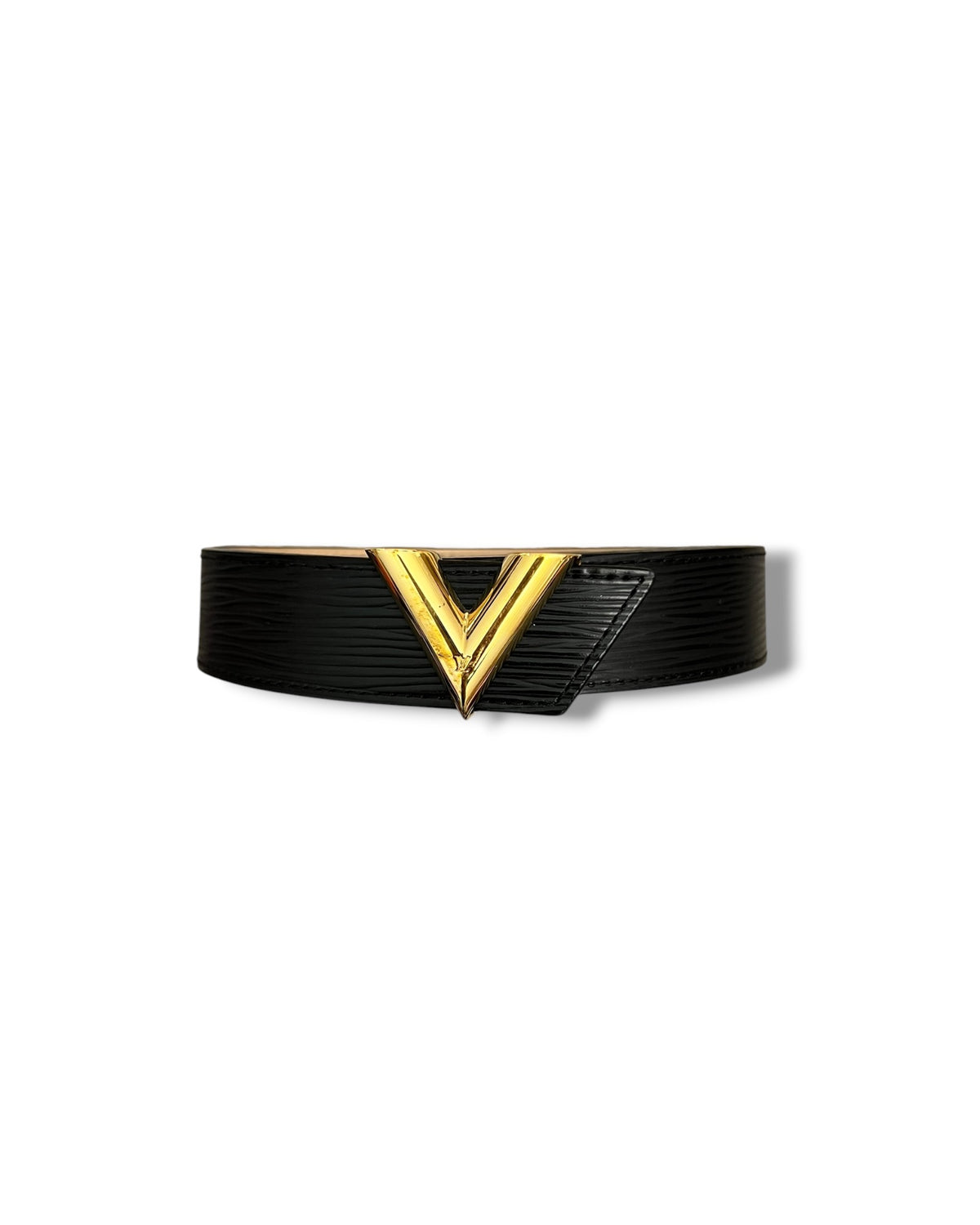 Louis Vuitton Twist 40mm Belt Black Epi Leather Gold Hardware