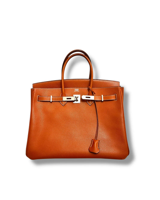 Hermès Birkin 35 Brique Togo with Palladium Hardware (2006) – Full Set