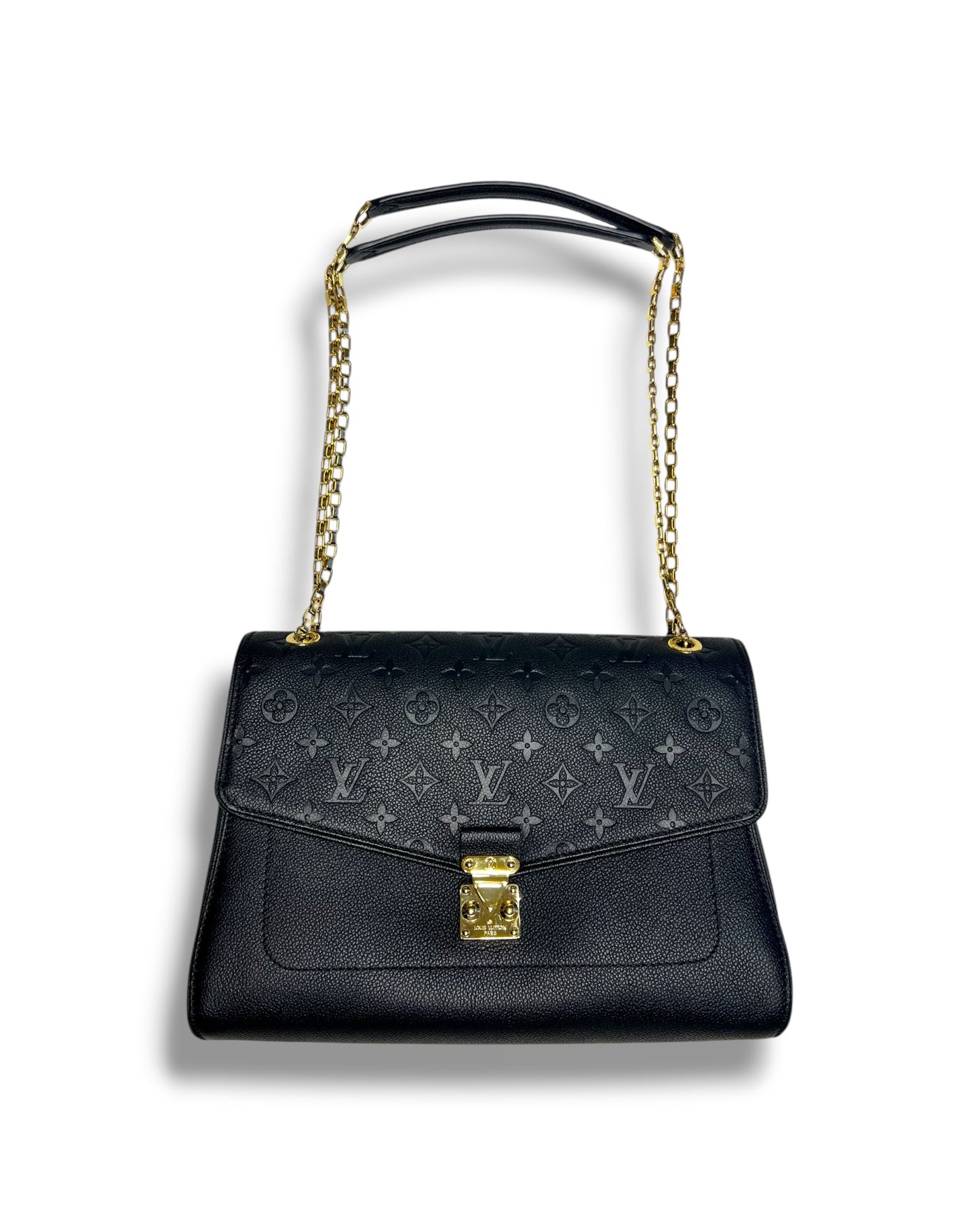 Louis Vuitton Saint-Germain MM Black Monogram Empreinte Leather Shoulder Bag – Gold Hardware