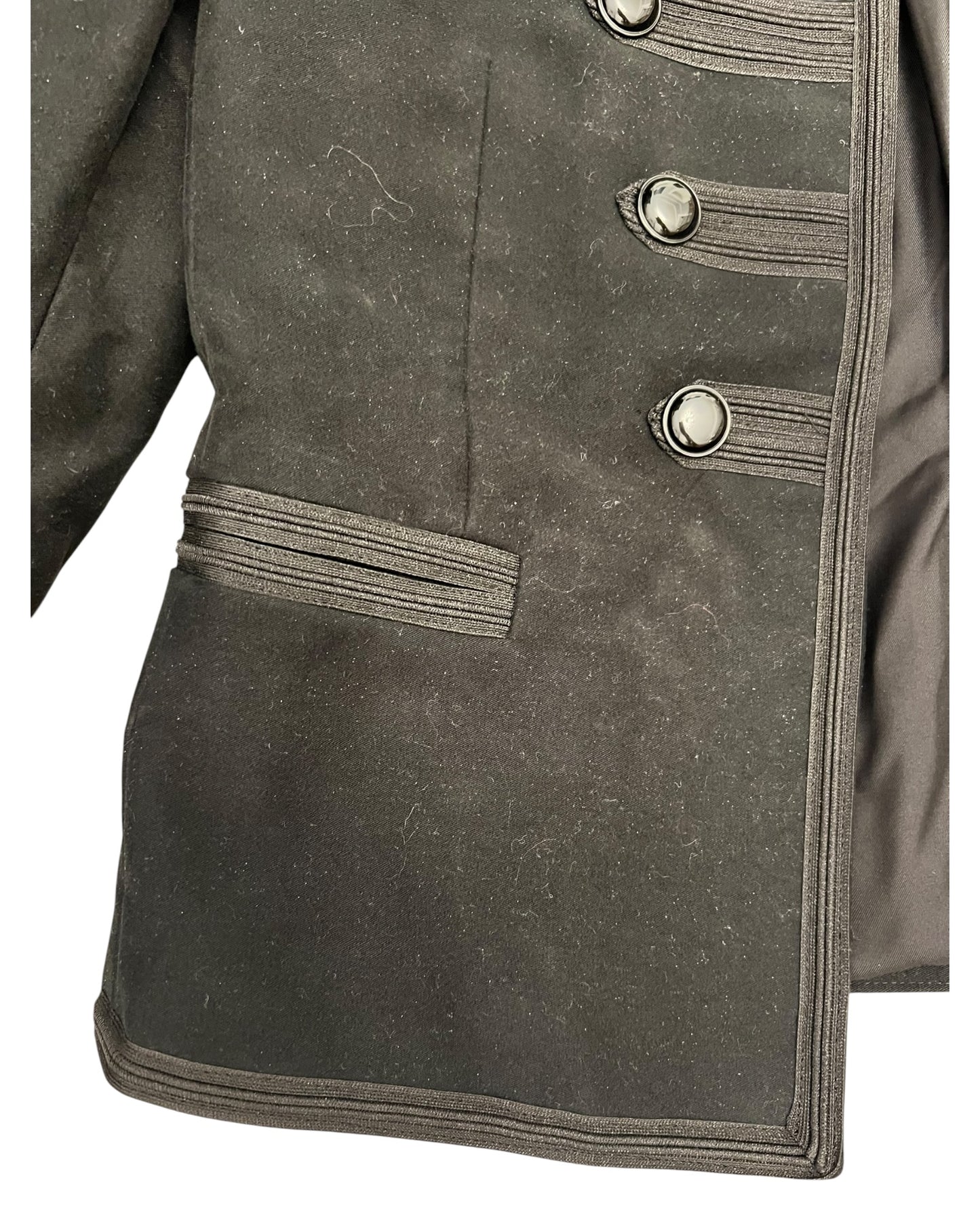 Saint Laurent Black Moleskin Military Jacket – Size 40