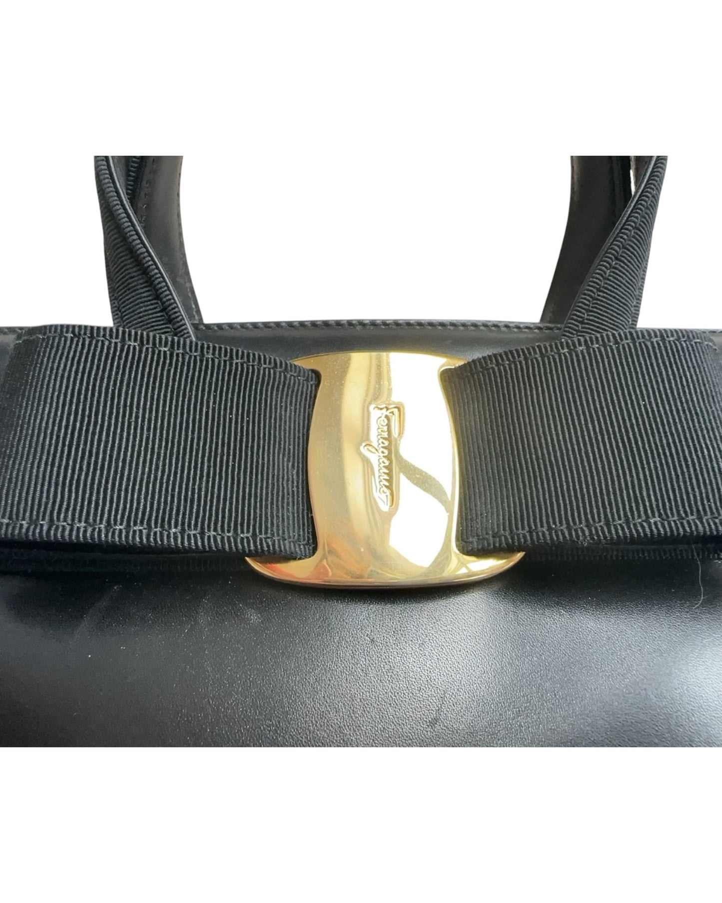 Salvatore Ferragamo Vara Bow Black Leather Handbag