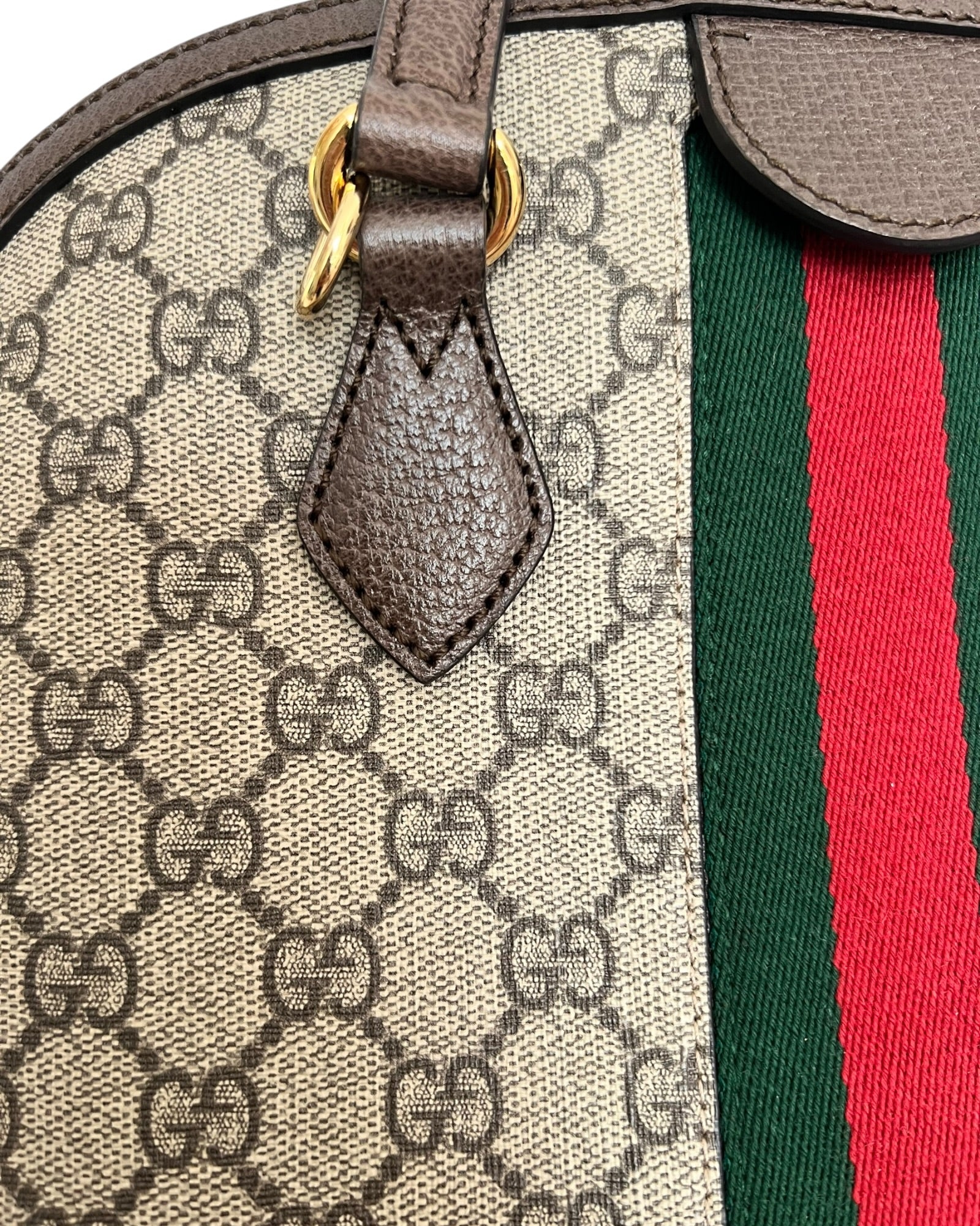 Gucci Ophidia GG Supreme Medium Top Handle Bag Beige Canvas & Brown Leather - The Luxury Savvy