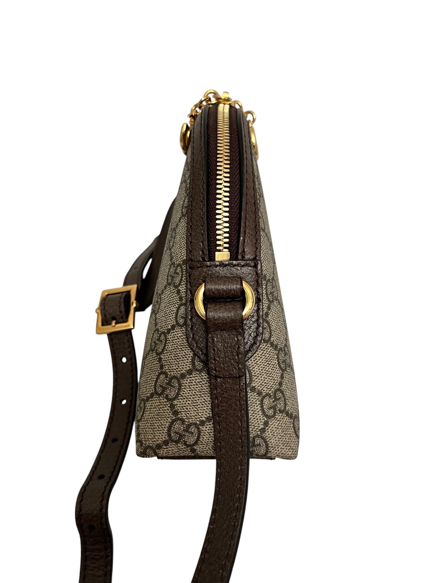 Gucci Ophidia Small GG Supreme Shoulder Bag with Web Stripe & Gold-Tone GG Hardware