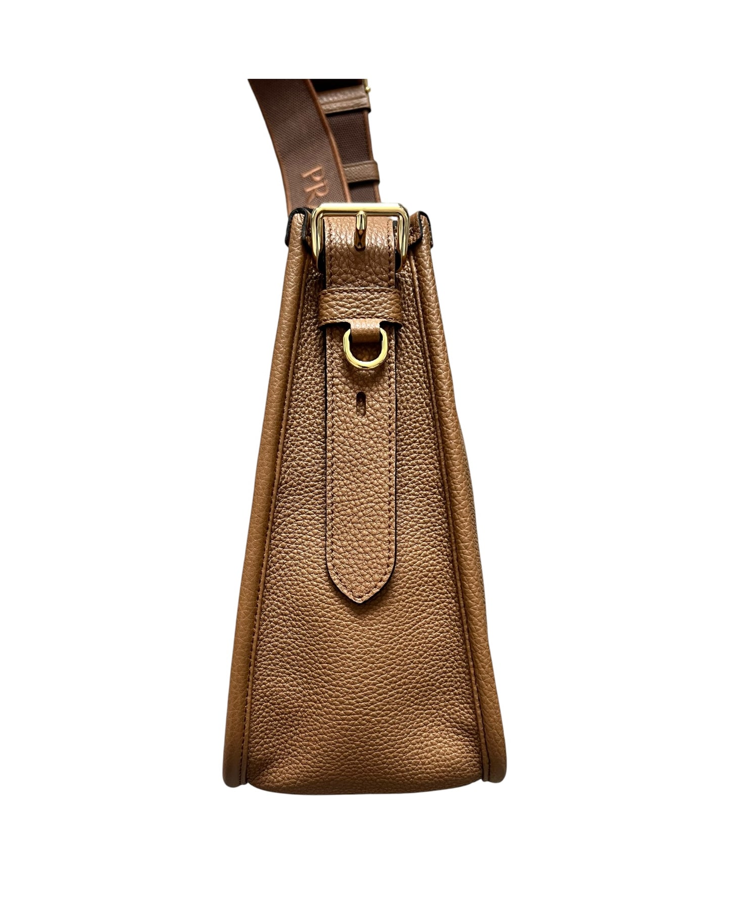 Prada Medium Leather Shoulder Bag - Tan - The Luxury Savvy
