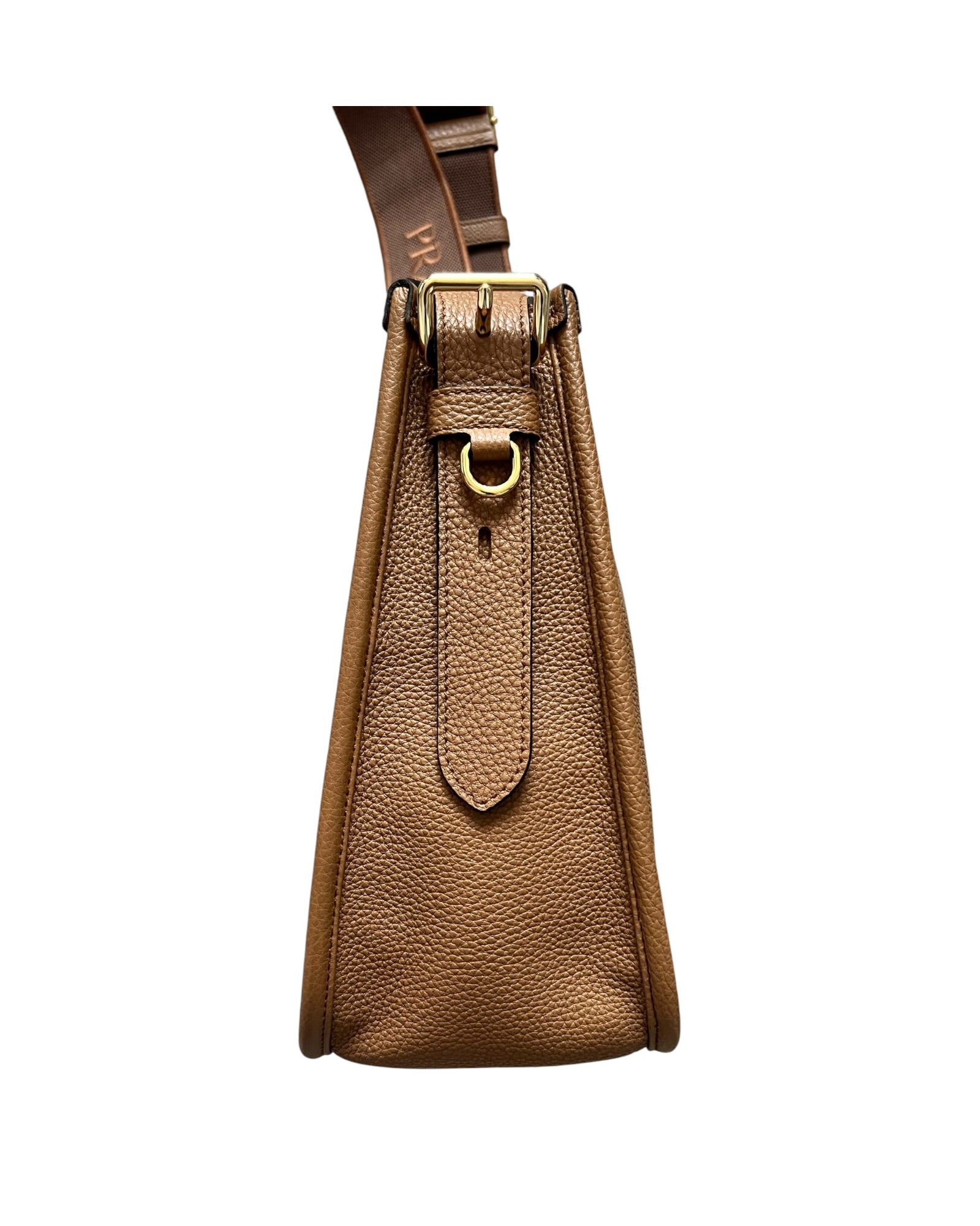 Prada Medium Leather Shoulder Bag - Tan - The Luxury Savvy