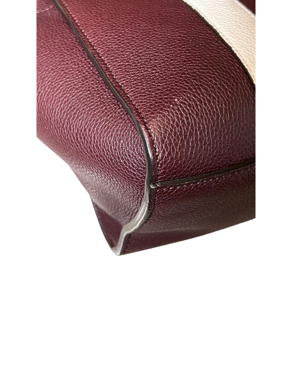 Mulberry College Stripe Tote Burgundy