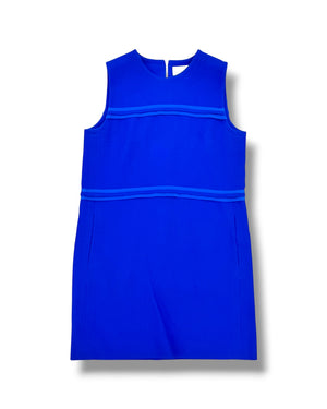 Victoria Beckham Sleeveless Wool & Silk Shift Dress – Cobalt Blue – UK 10