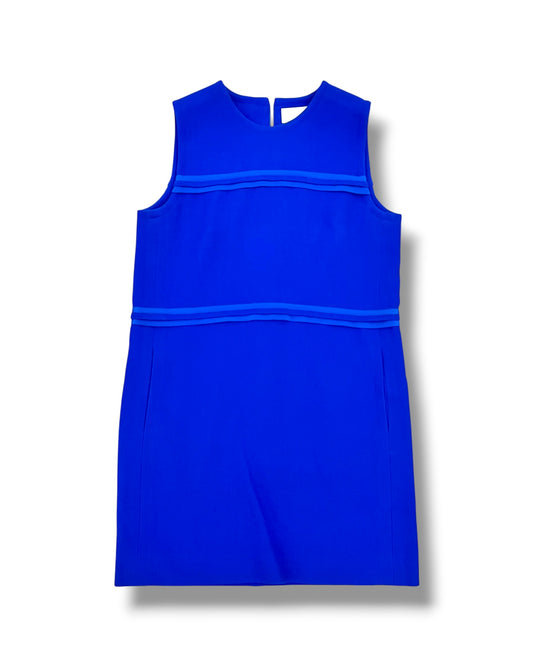 Victoria Beckham Sleeveless Wool & Silk Shift Dress – Cobalt Blue – UK 10