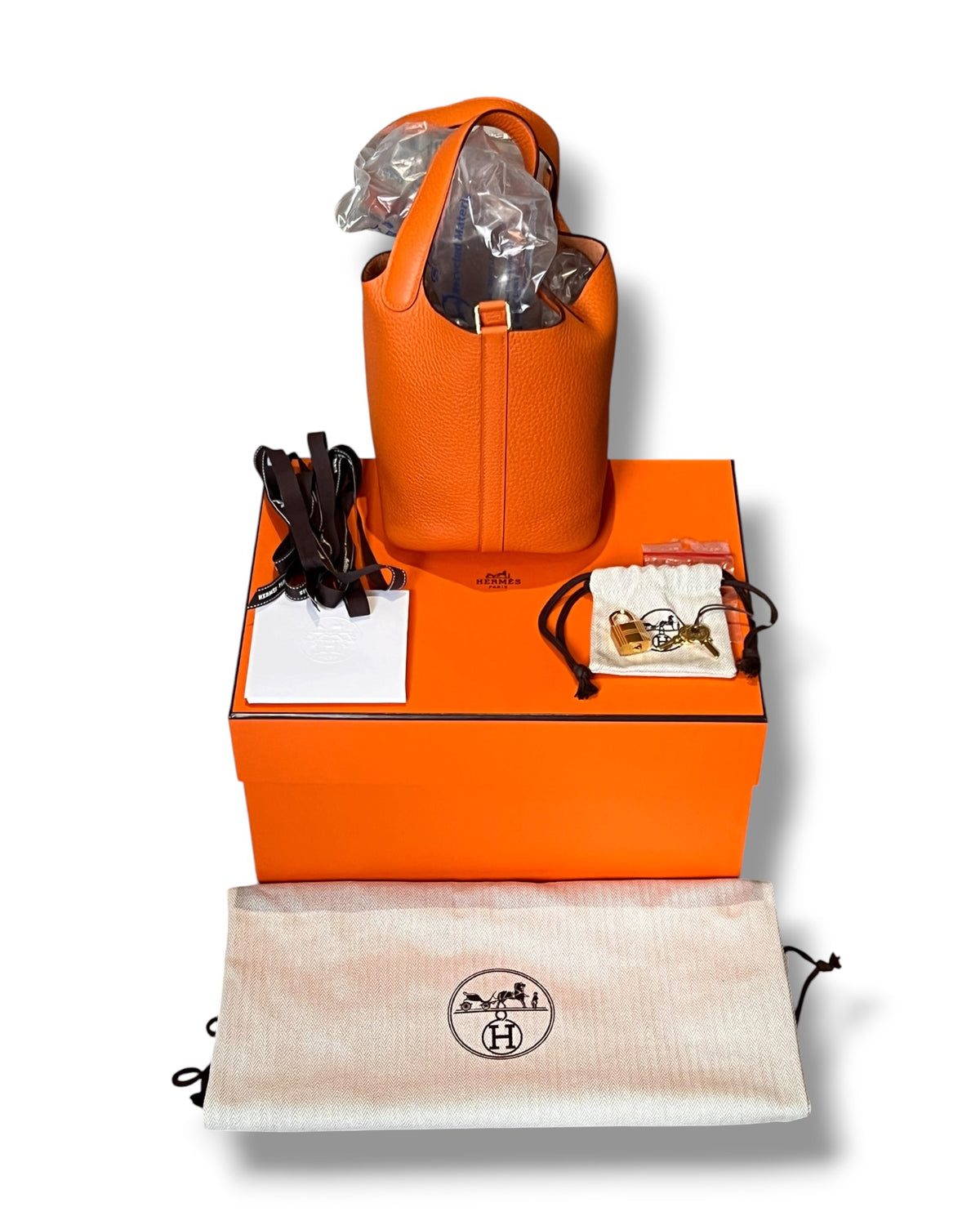 Hermès Picotin 18 Orange H Taurillon Clemence Gold Hardware