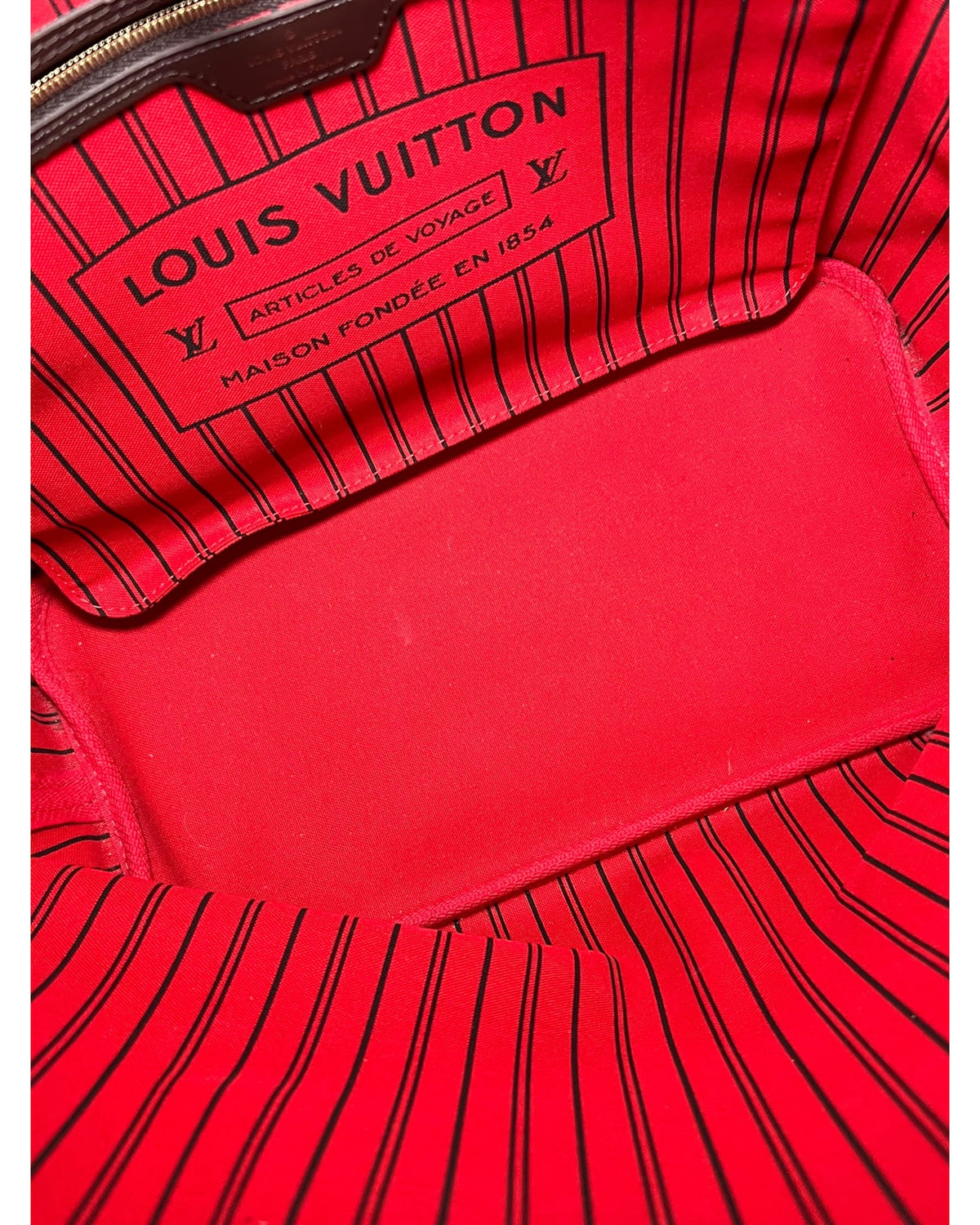 Louis Vuitton Neverfull MM Damier Ebene Canvas Tote Bag