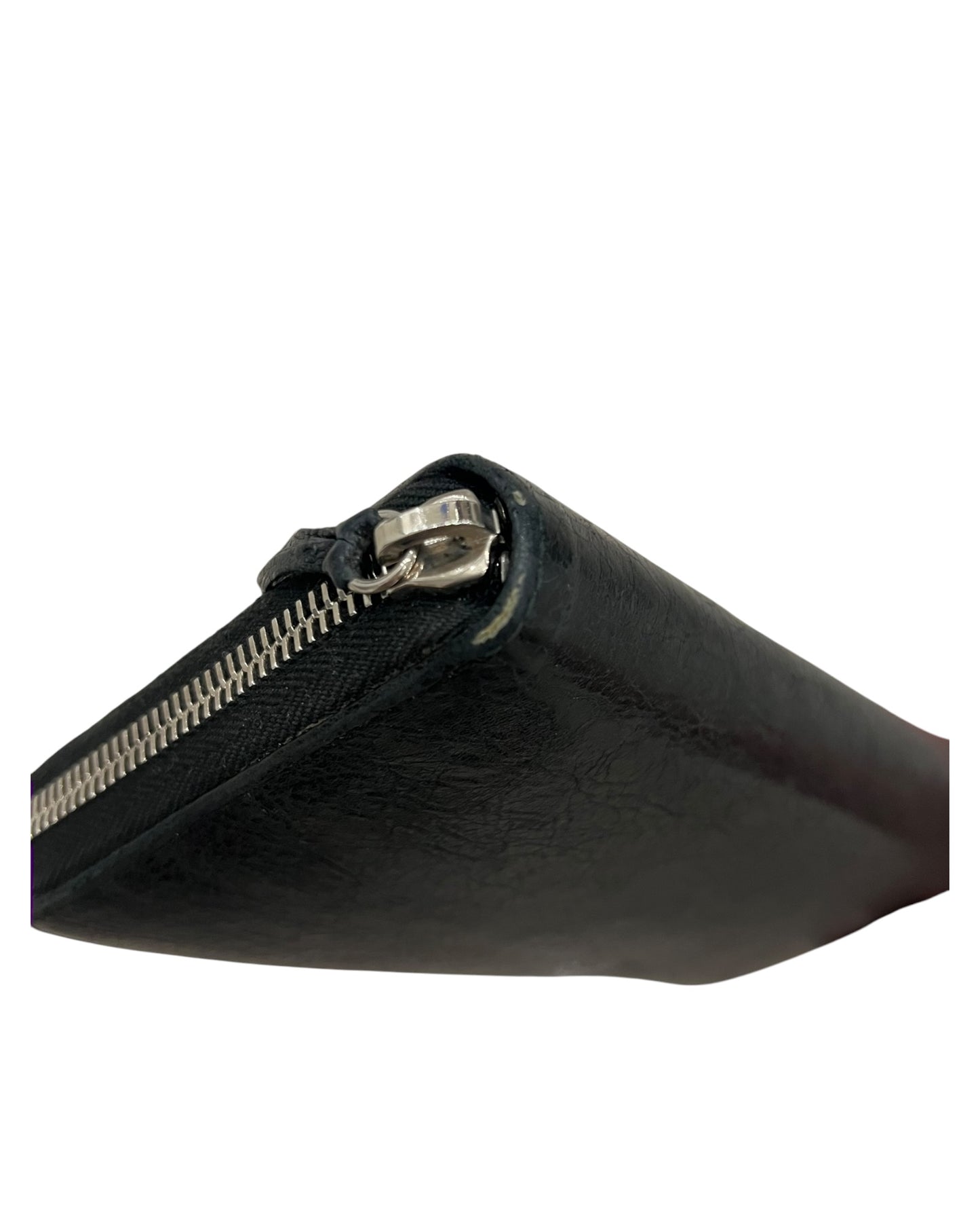 Balenciaga Classic Zip Around Wallet - Black Leather