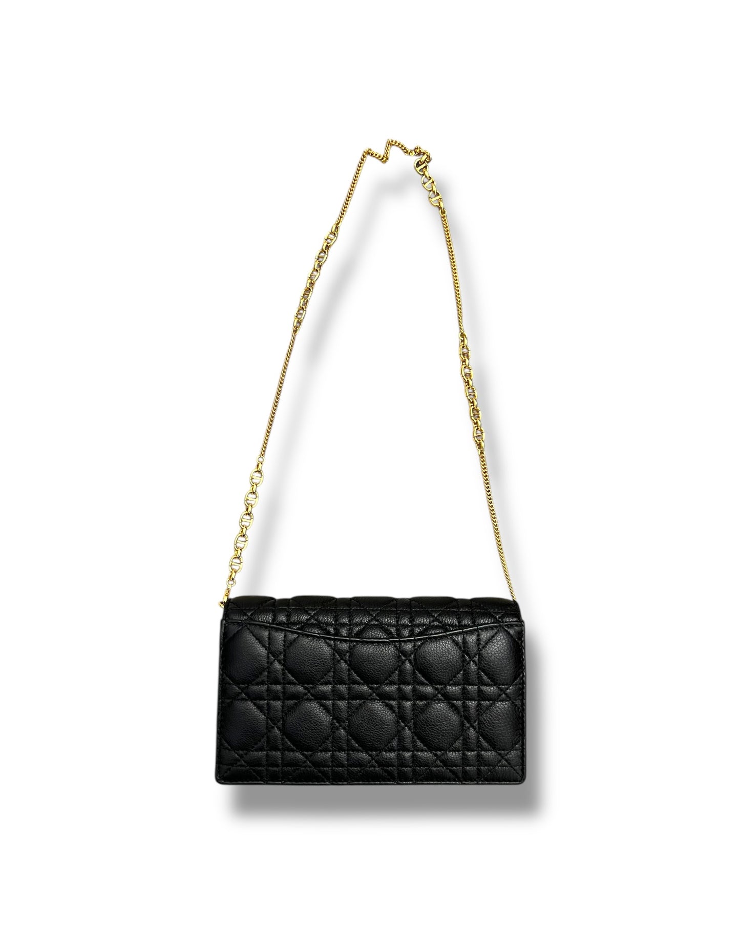 Christian Dior Small Dior Caro Wallet on Chain – Black - The Luxury Savvy